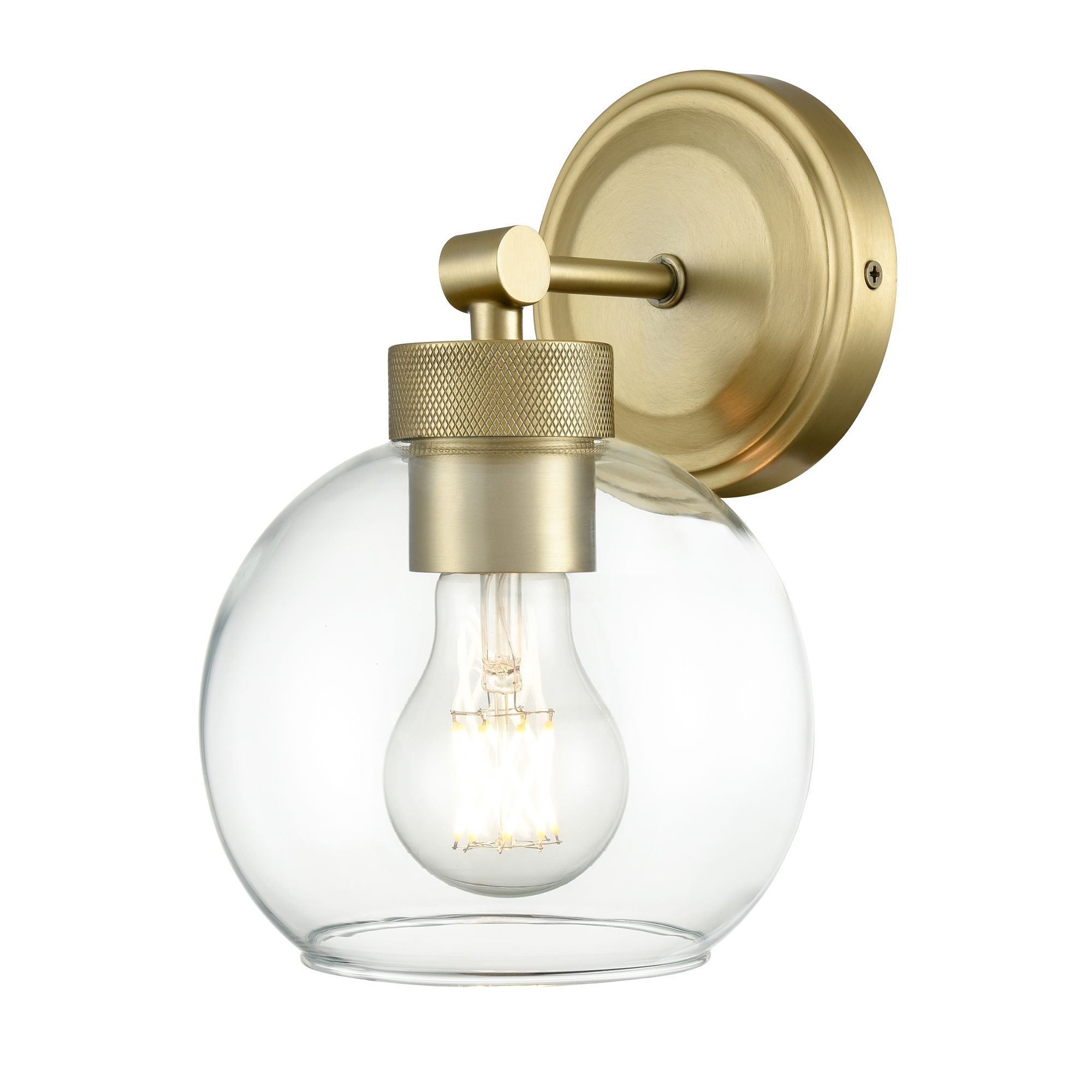 Image 2 Millennium Jonatan 1-Light 6" Vintage Brass Wall Sconce with Glass Shade more views