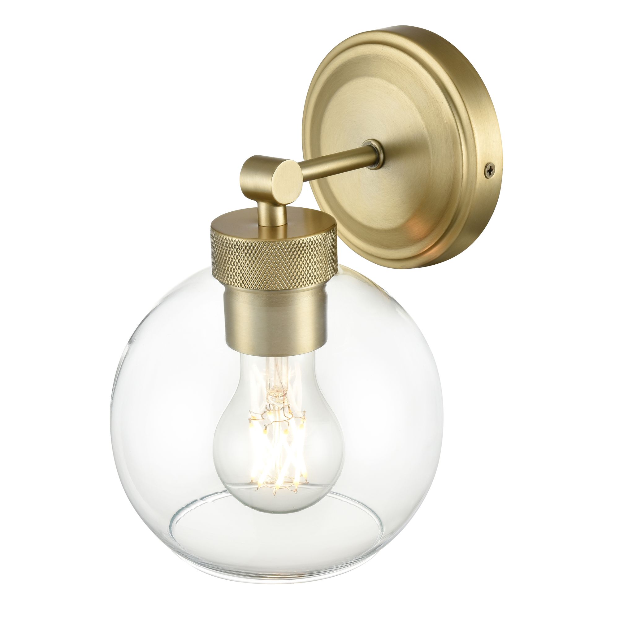 Image 3 Millennium Jonatan 1-Light 6" Vintage Brass Wall Sconce with Glass Shade more views