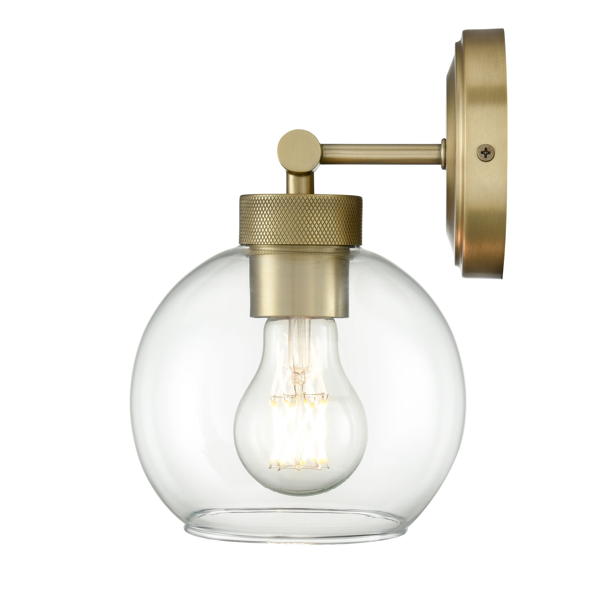 Image 4 Millennium Jonatan 1-Light 6" Vintage Brass Wall Sconce with Glass Shade more views