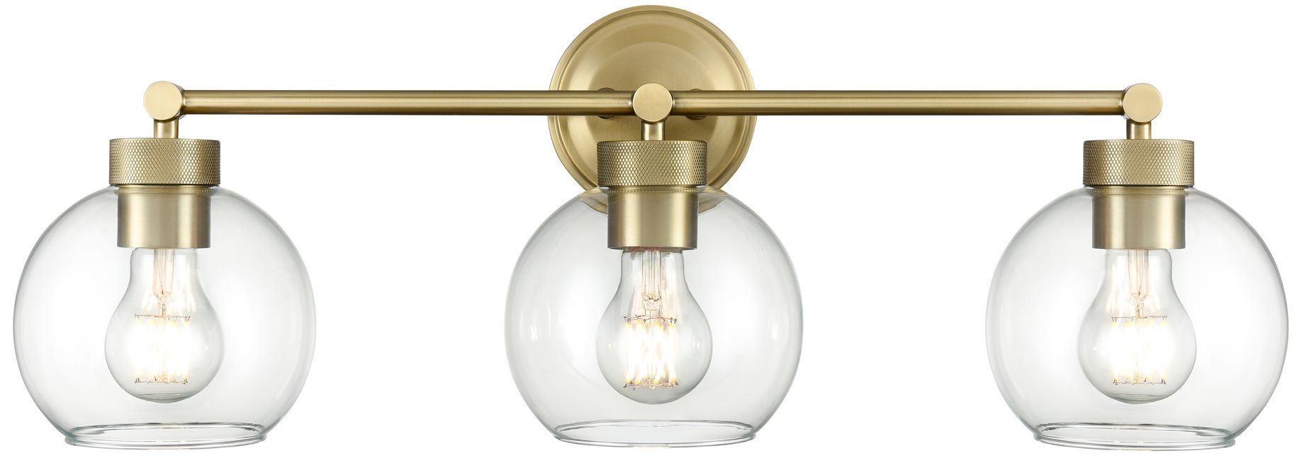 Thumbnail1 of Millennium Jonatan 3-Light 25" Vintage Brass Vanity Light with Glass Shade