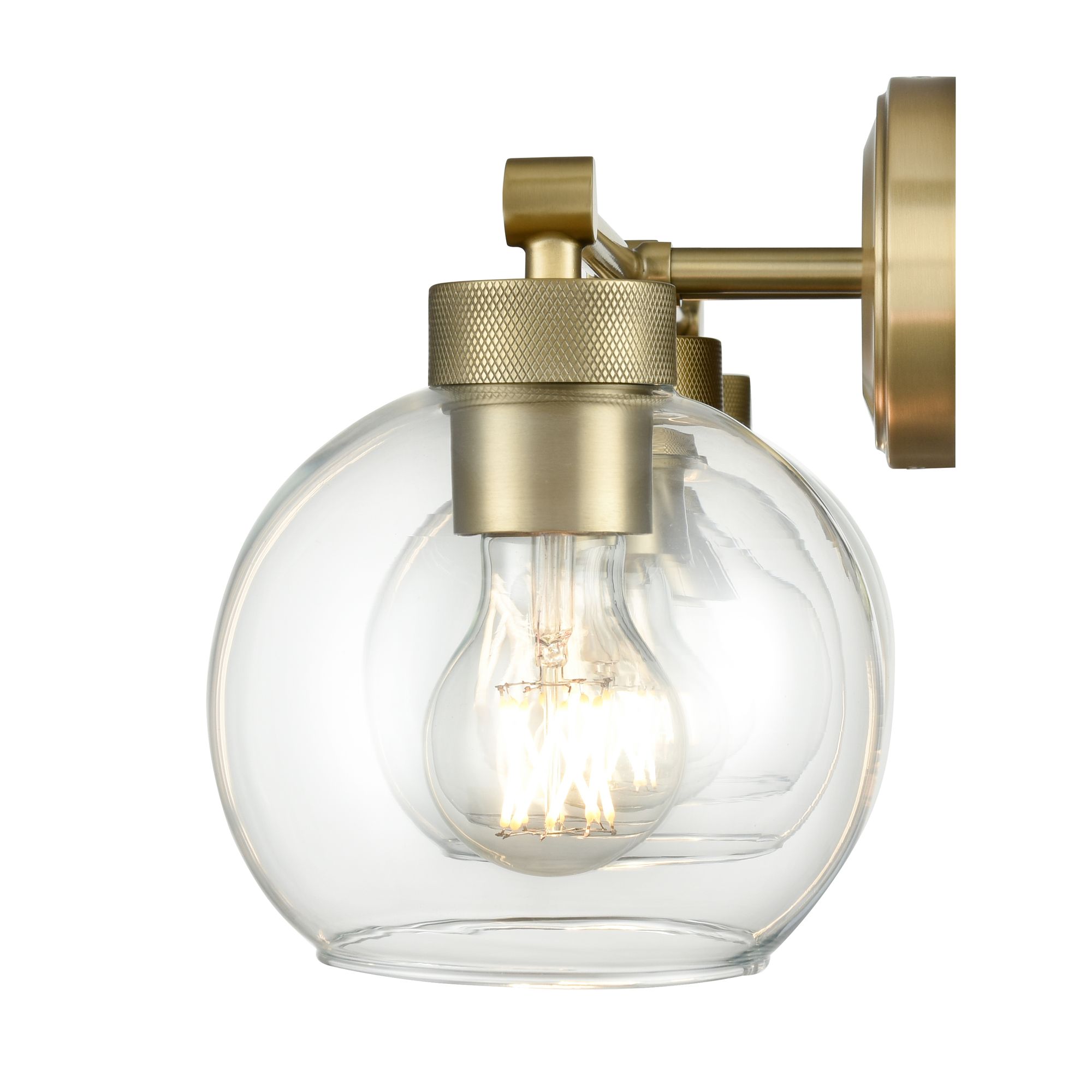 Millennium Jonatan 3-Light 25" Vintage Brass Vanity Light with Glass Shade