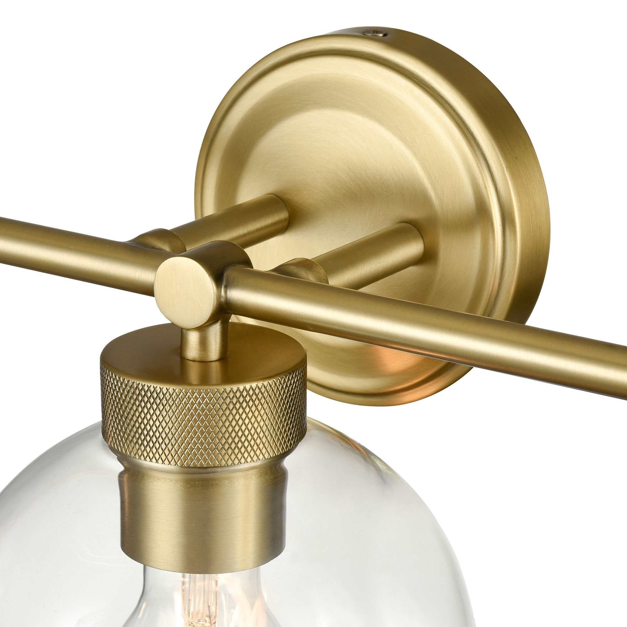 Millennium Jonatan 3-Light 25" Vintage Brass Vanity Light with Glass Shade