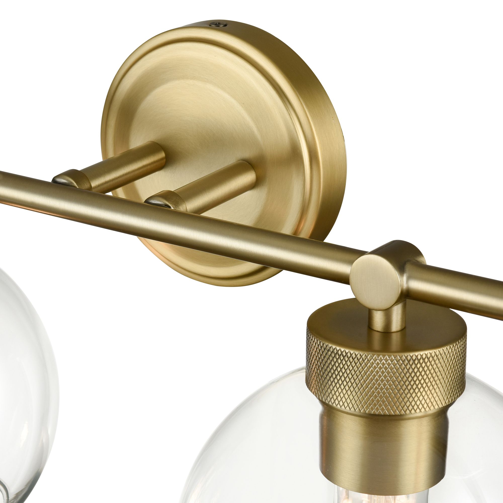 Image 5 Millennium Jonatan 4-Light 35" Vintage Brass Vanity Light with Glass Shade more views