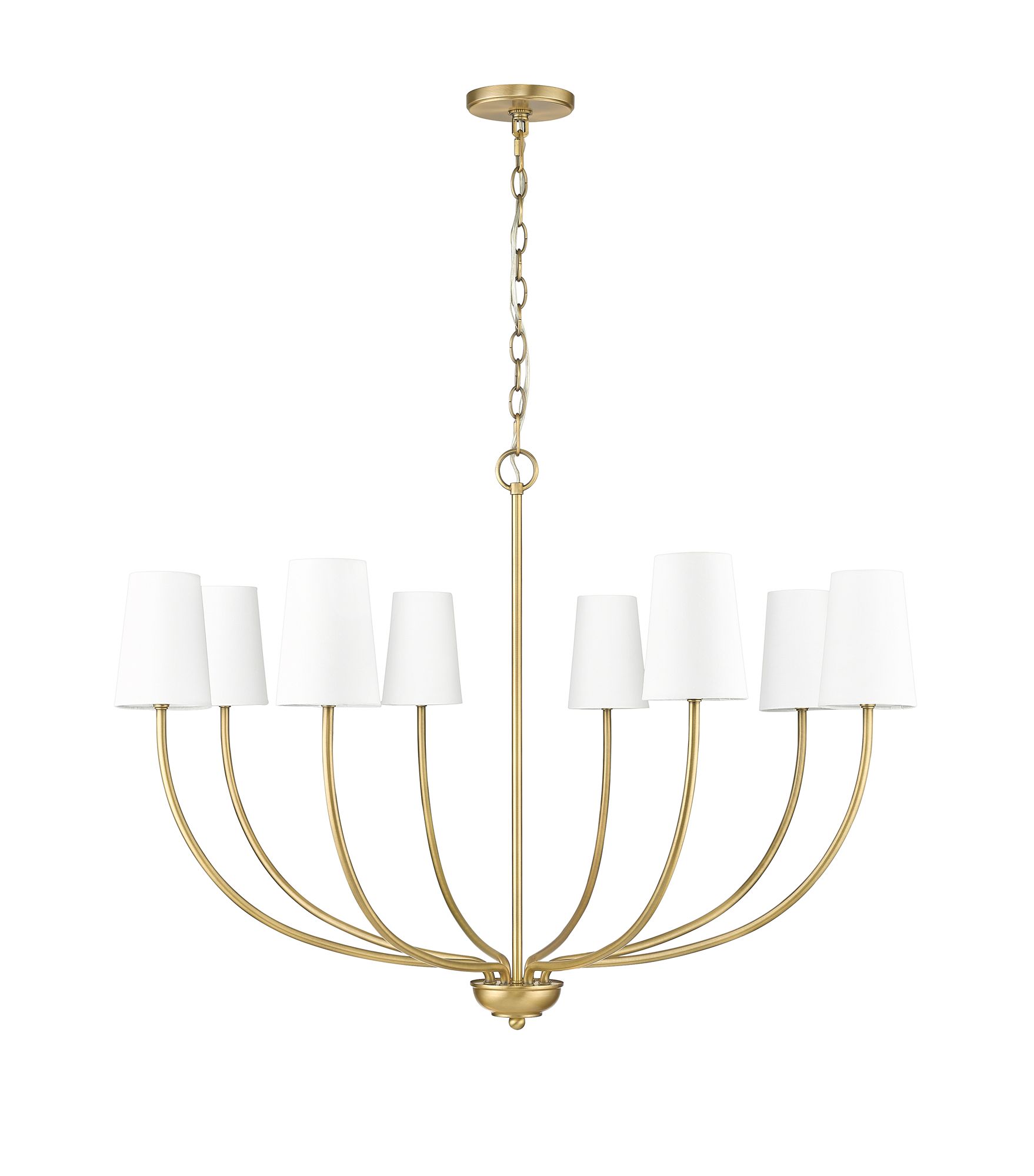 Image 3 Millennium Kandor 8-Light 38" Vintage Brass Chandelier more views