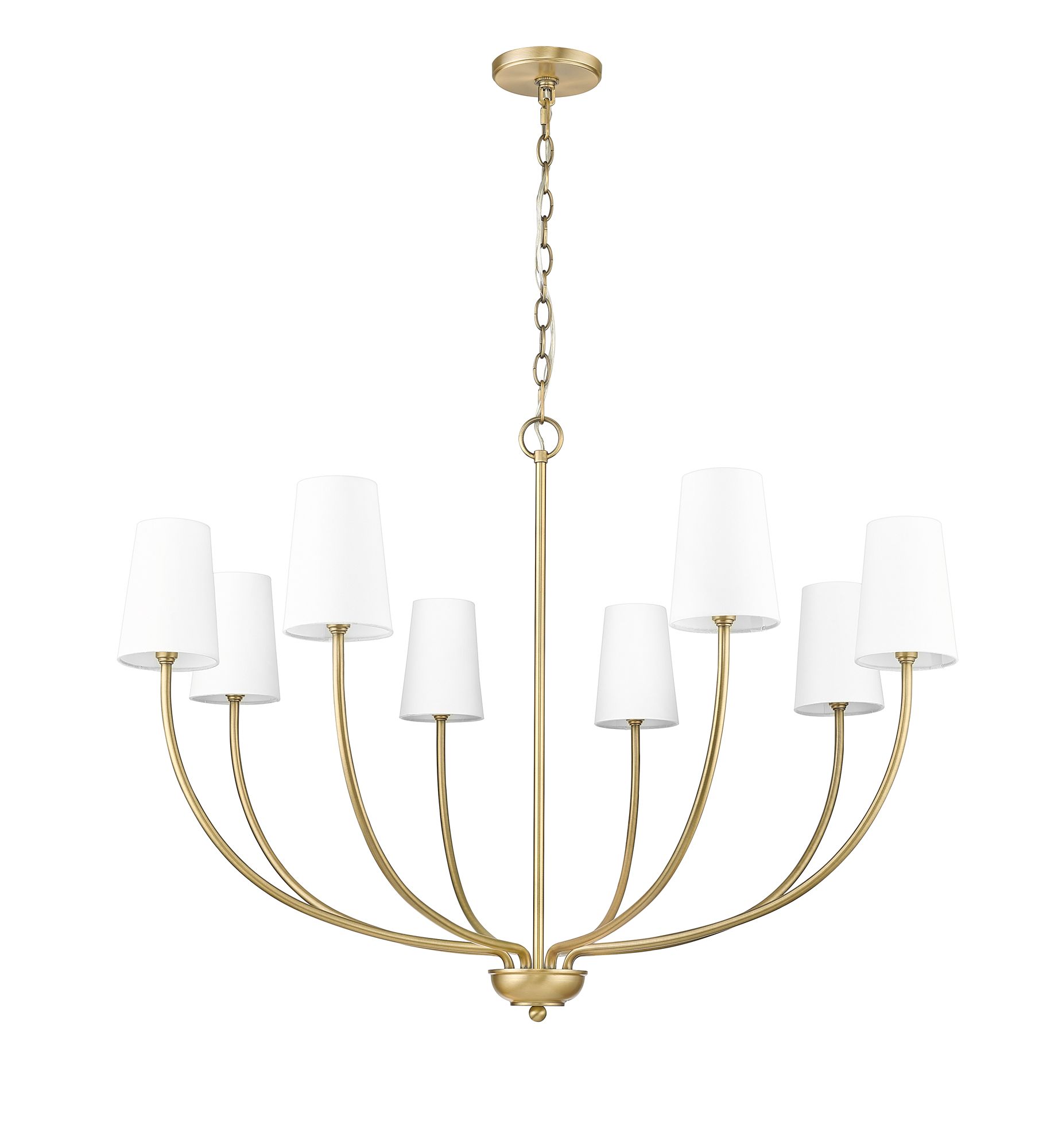 Image 4 Millennium Kandor 8-Light 38" Vintage Brass Chandelier more views