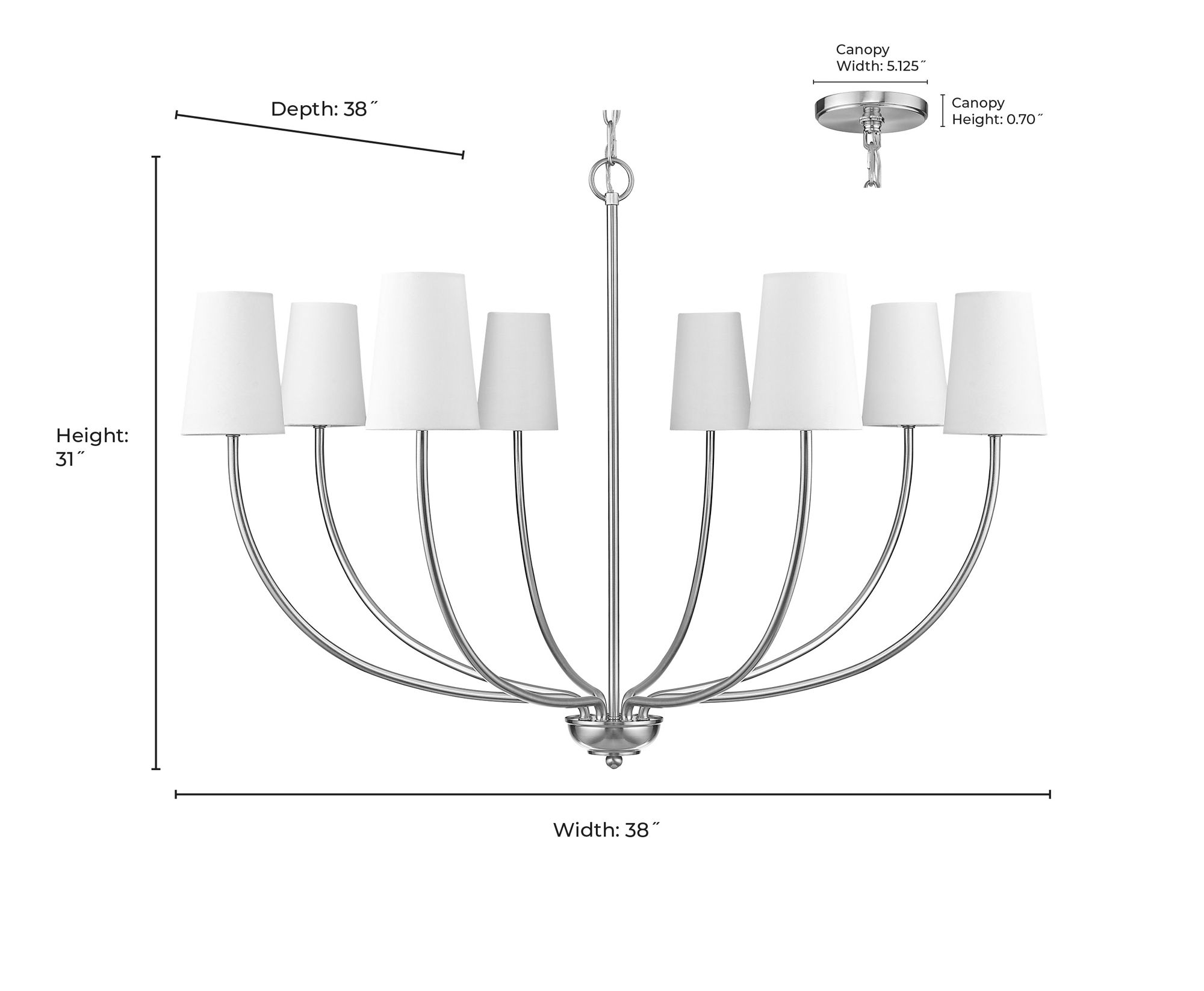 Millennium Kandor 8-Light 38" Vintage Brass Chandelier