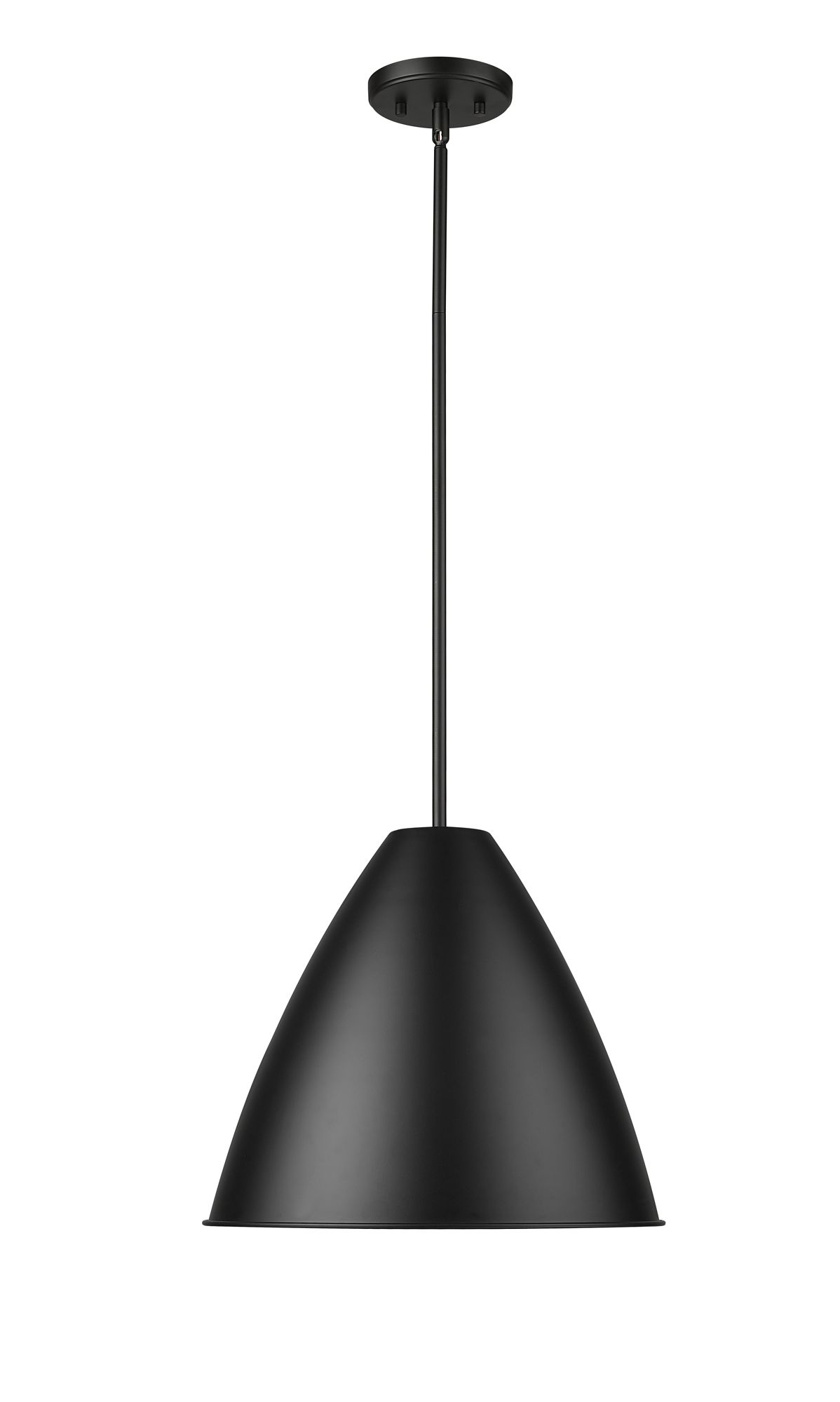 Image 2 Millennium Kayman 1-Light 15" Matte Black Pendant with Steel Shade more views