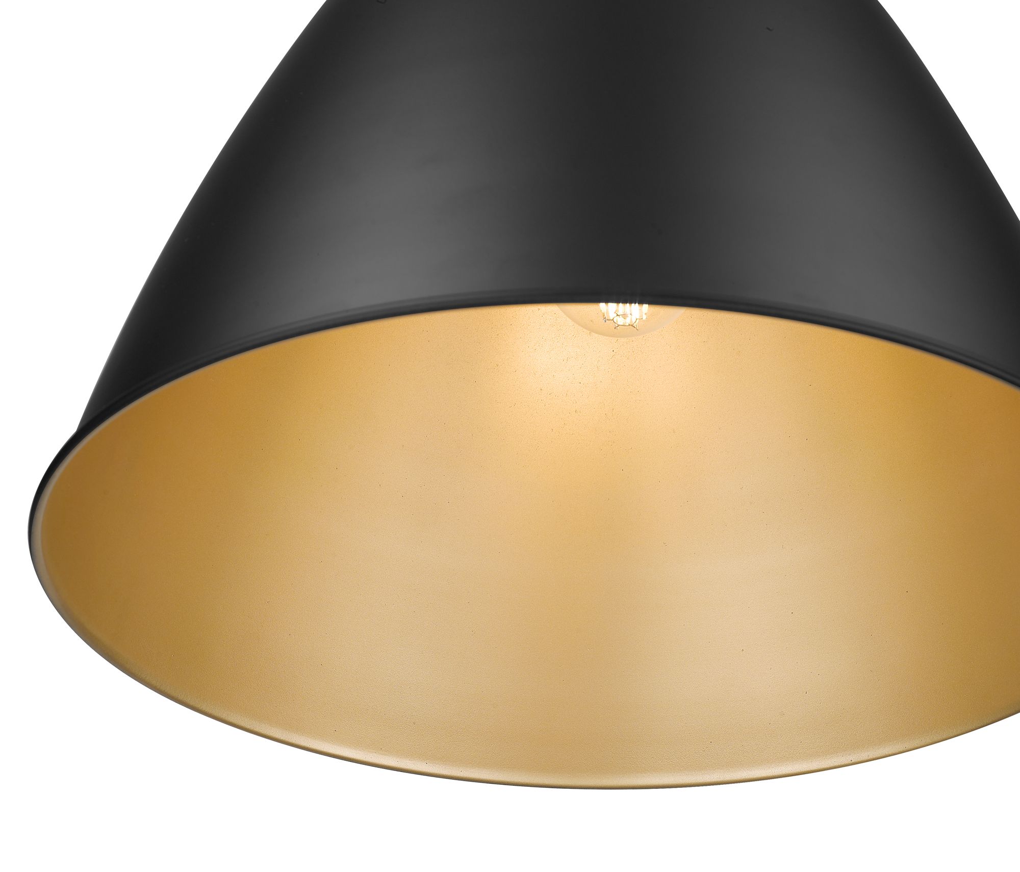 Image 3 Millennium Kayman 1-Light 15" Matte Black Pendant with Steel Shade more views