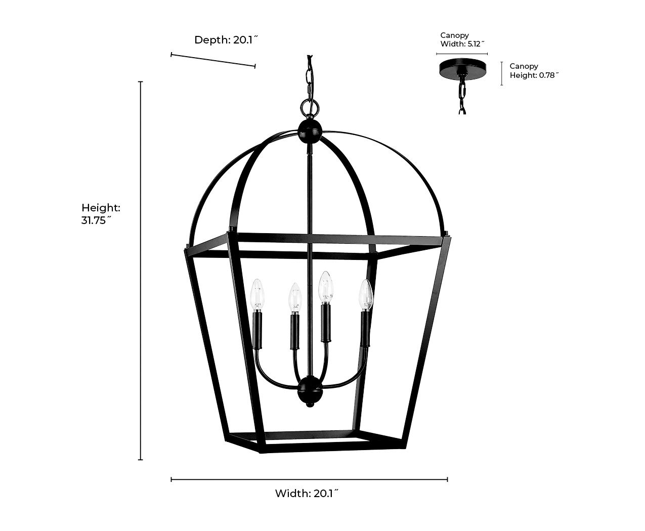Thumbnail2 of Millennium Kelsey 4-Light 20.1" Matte Black Pendant more views