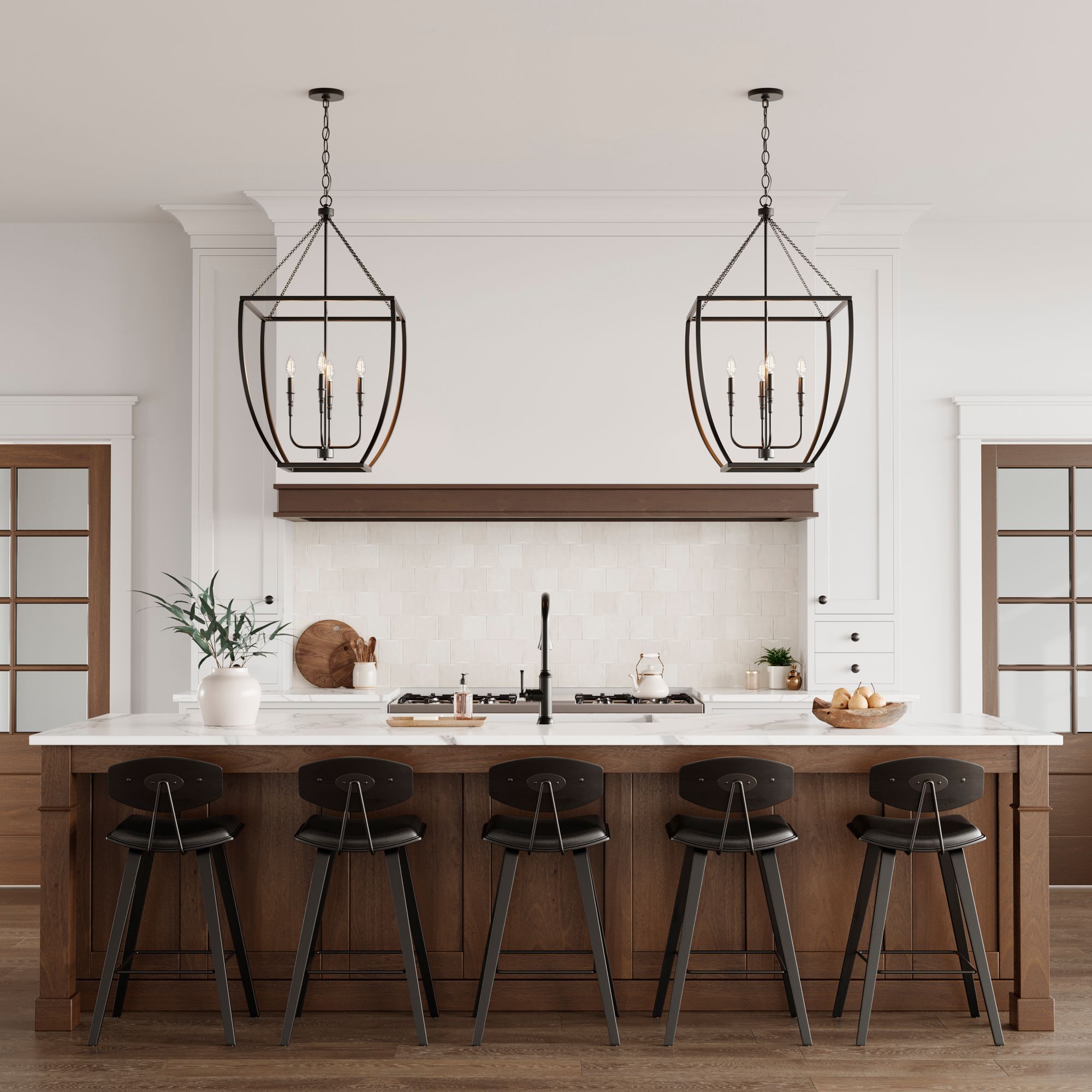 Image 3 Millennium Kelsey 4-Light 20" Matte Black Pendant more views
