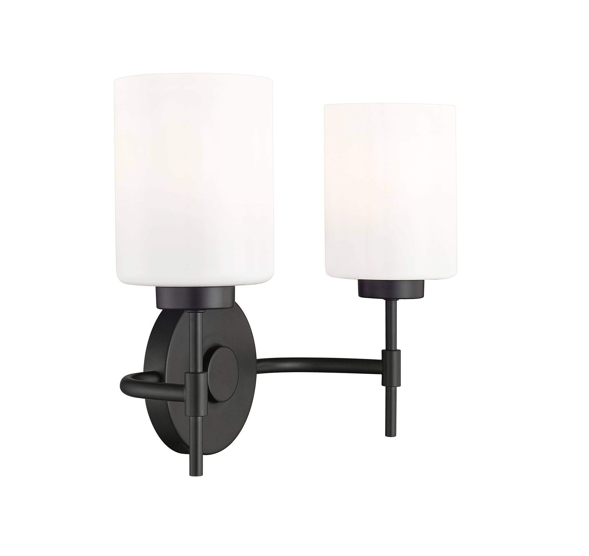 Thumbnail4 of Millennium Keylee 2-Light 15.5" Matte Black Vanity Light with Glass Shade more views