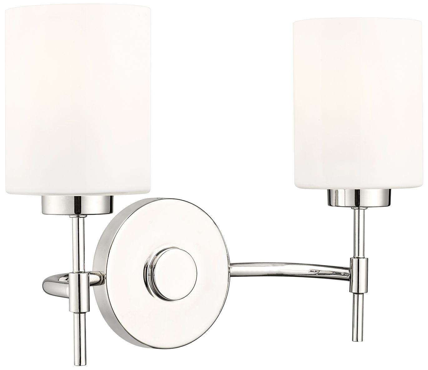 Millennium Keylee 2-Light 15.5" Polished Nickel Vanity Light with Shade