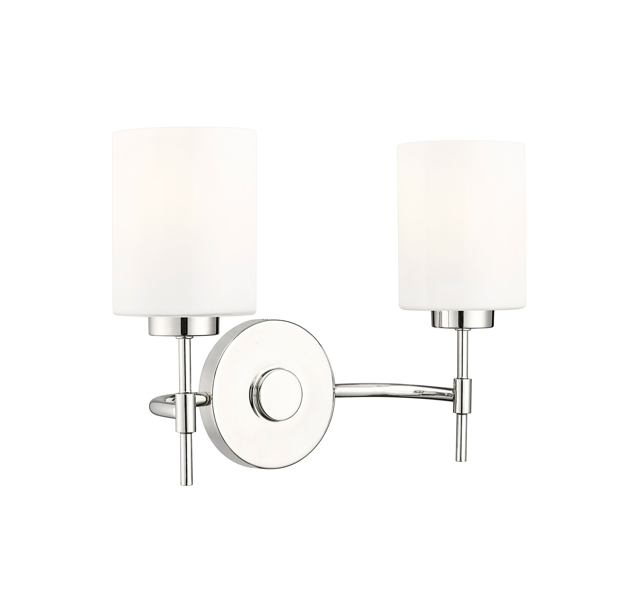 Image 2 Millennium Keylee 2-Light 15.5" Polished Nickel Vanity Light with Shade more views