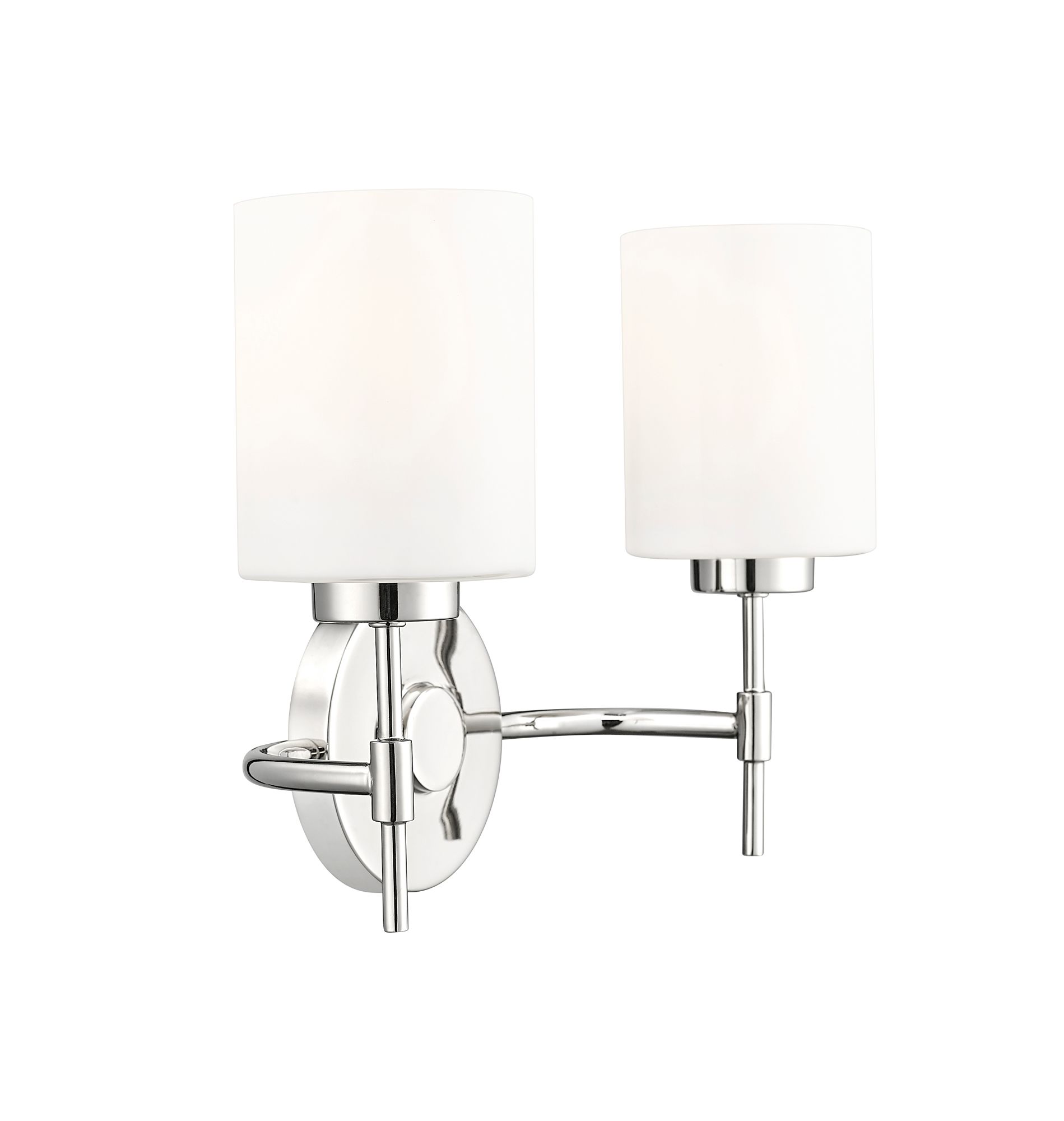 Image 4 Millennium Keylee 2-Light 15.5" Polished Nickel Vanity Light with Shade more views