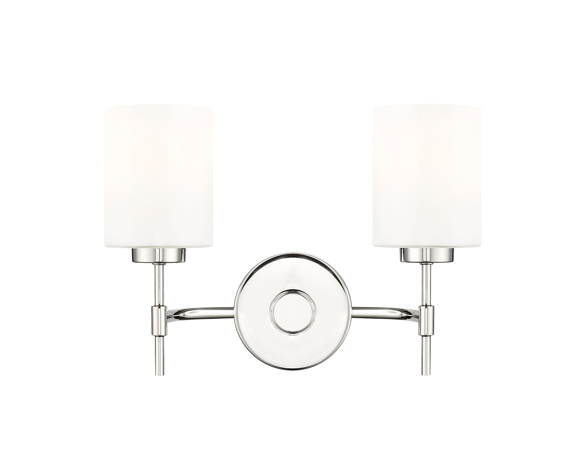 Image 5 Millennium Keylee 2-Light 15.5" Polished Nickel Vanity Light with Shade more views