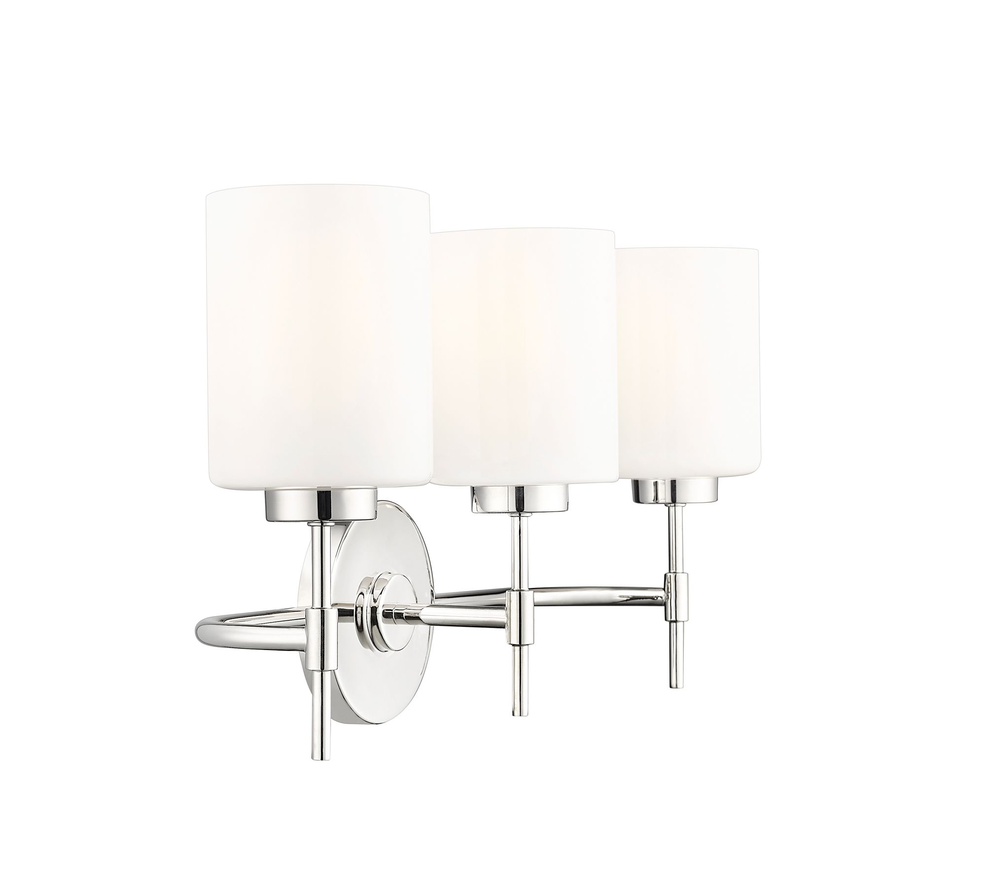 Image 4 Millennium Keylee 22" Polished Nickel Vanity Light with Glass Shade more views