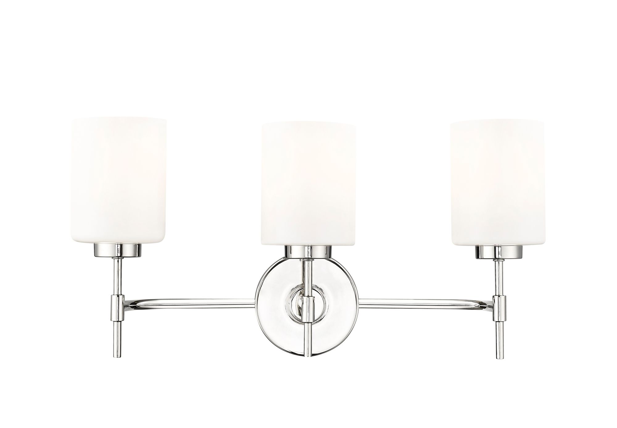 Image 5 Millennium Keylee 22" Polished Nickel Vanity Light with Glass Shade more views