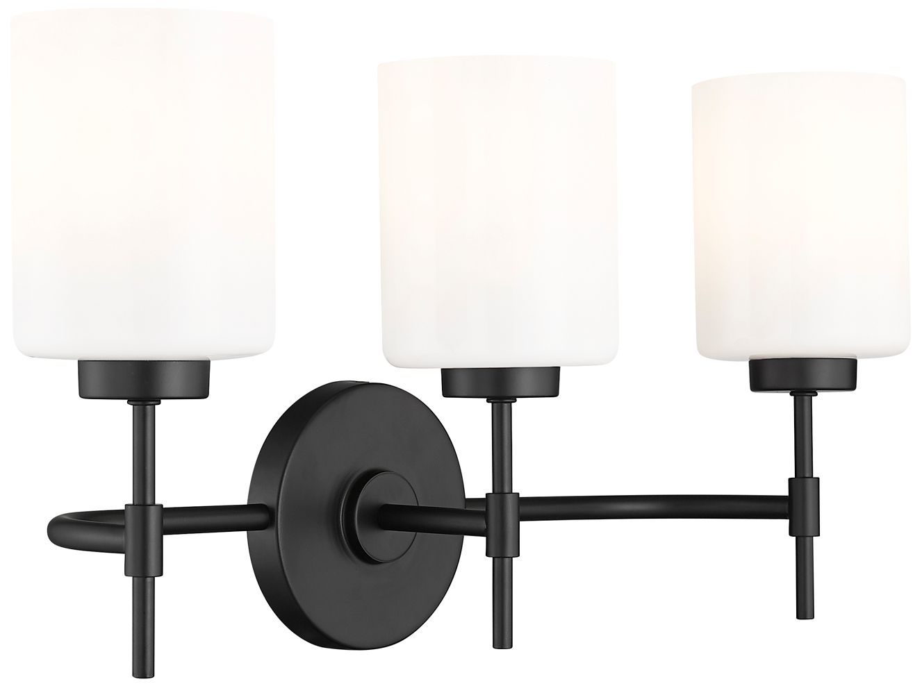 Millennium Keylee 3-Light 22" Matte Black Vanity Light with Glass Shade