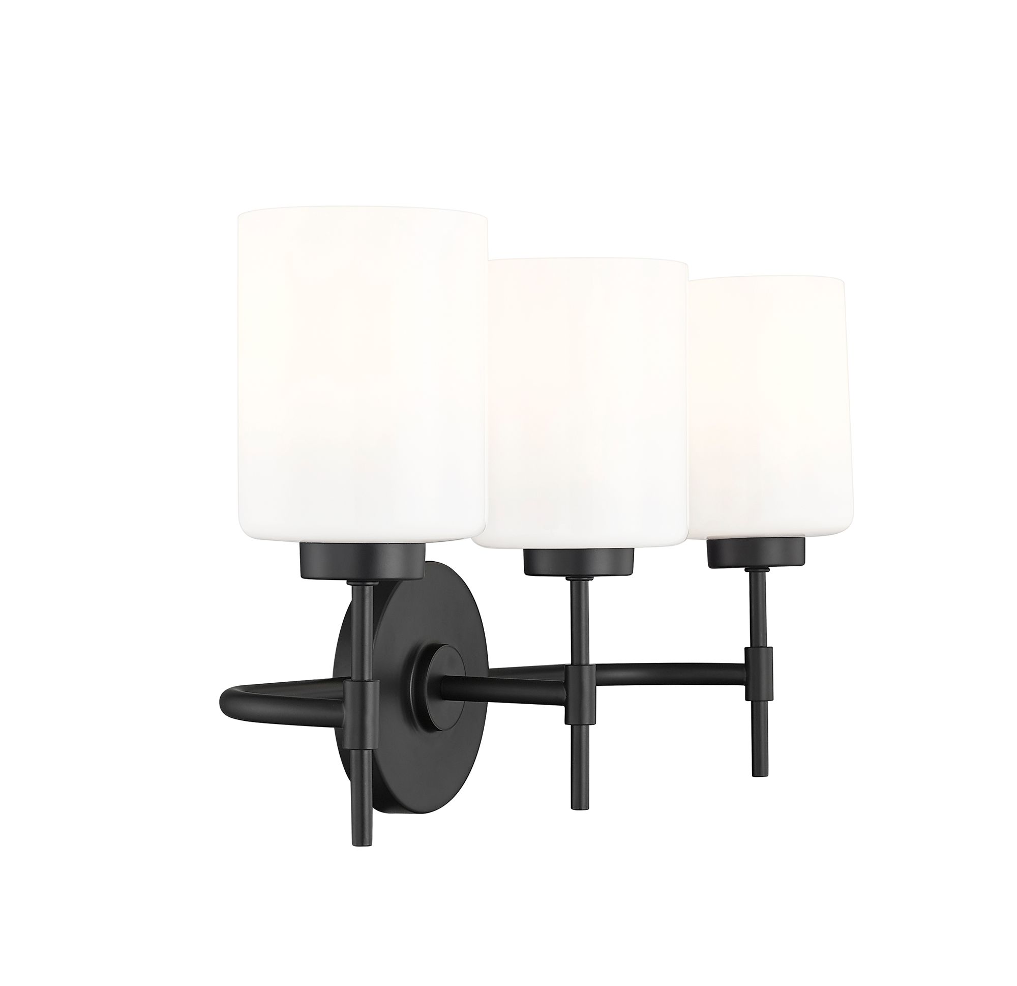 Image 4 Millennium Keylee 3-Light 22" Matte Black Vanity Light with Glass Shade more views