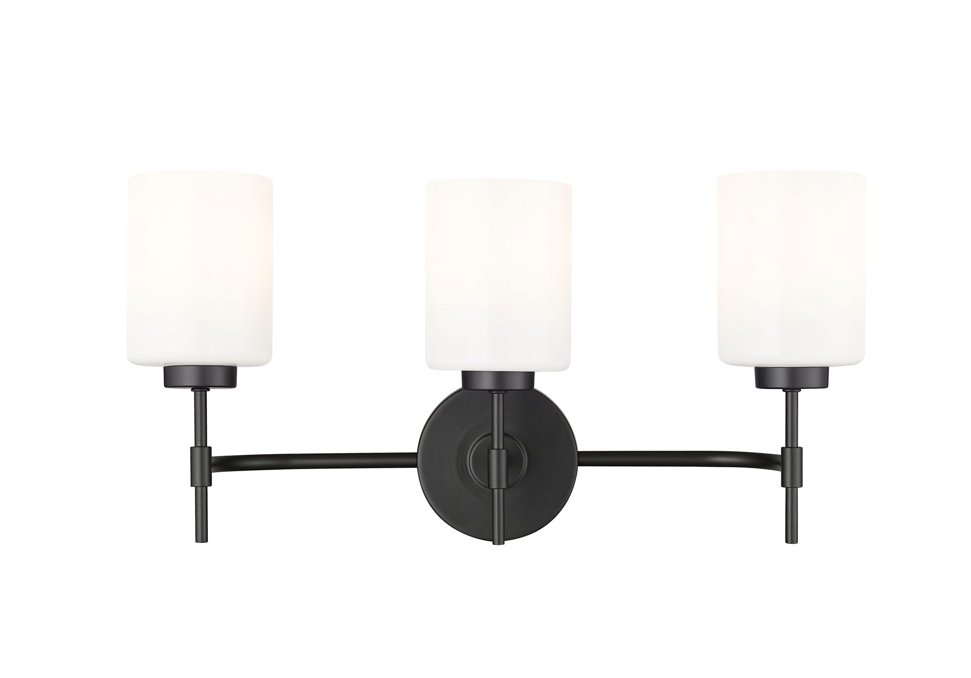 Image 5 Millennium Keylee 3-Light 22" Matte Black Vanity Light with Glass Shade more views