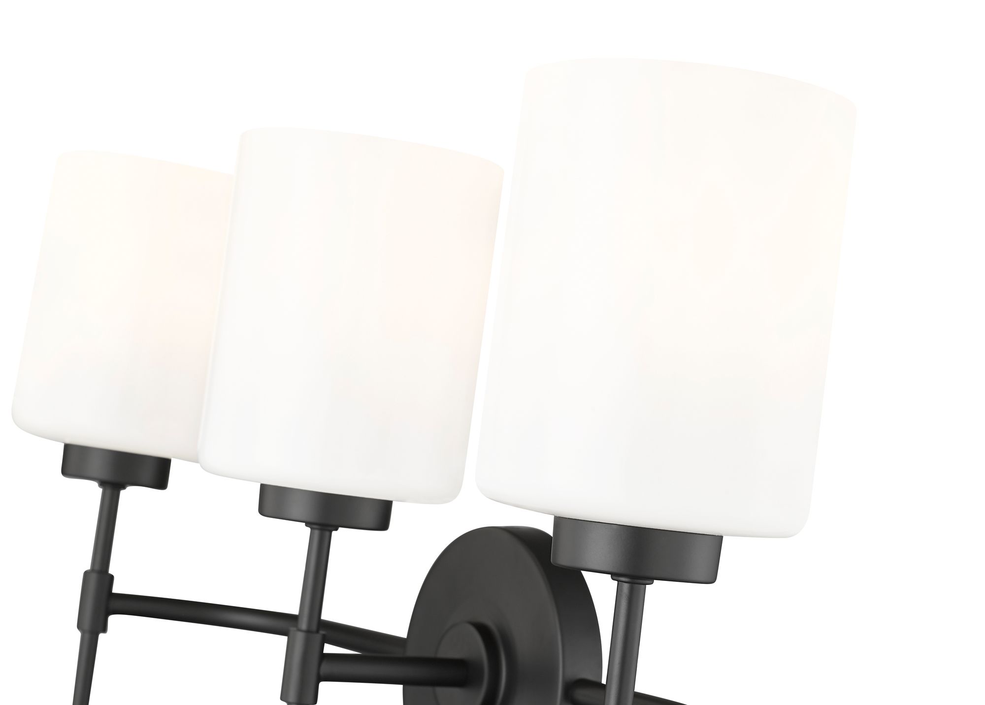 Image 6 Millennium Keylee 3-Light 22" Matte Black Vanity Light with Glass Shade more views
