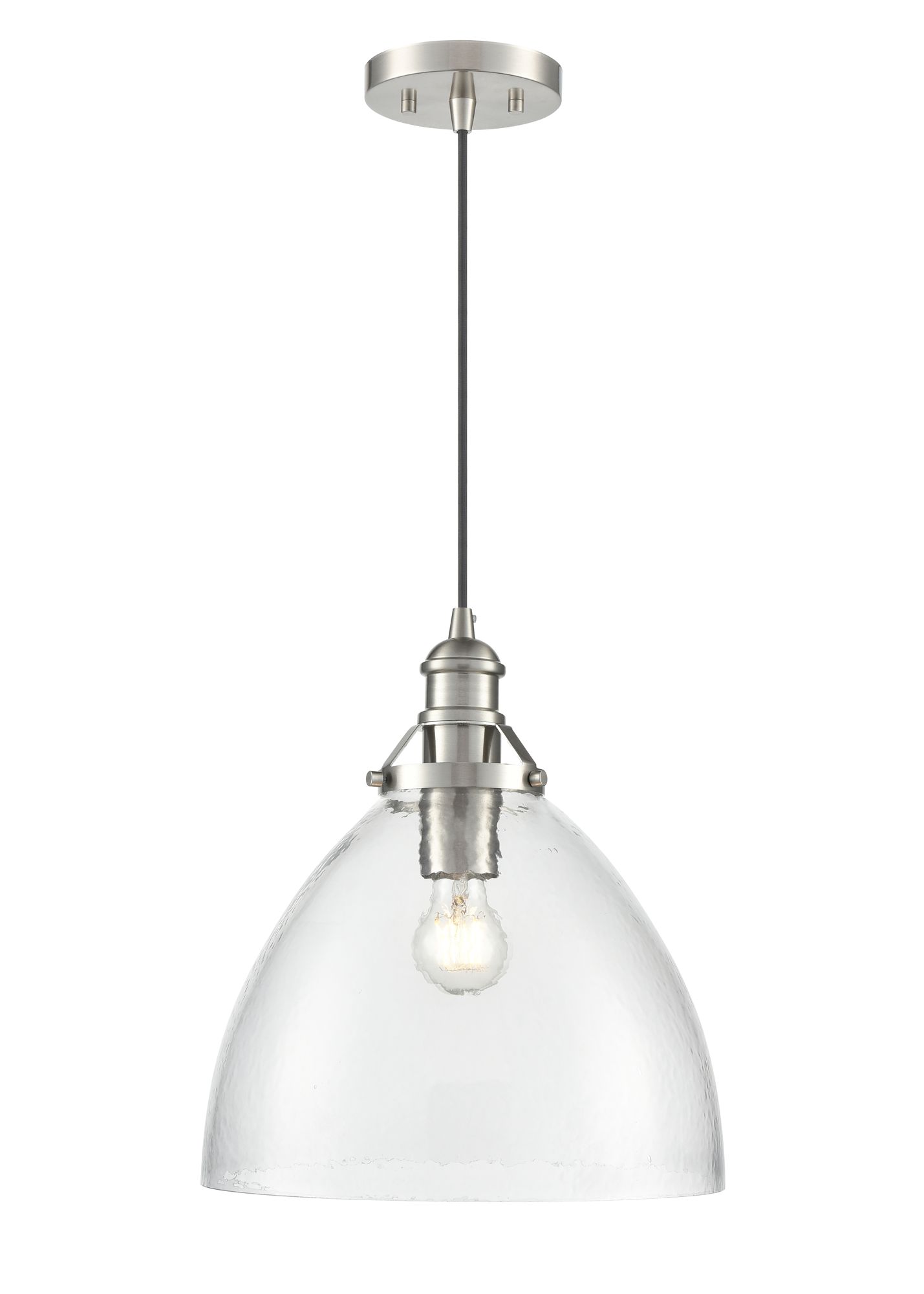 Image 2 Millennium Khrisa 1-Light 12.75" Brushed Nickel Pendant with Glass Shade more views