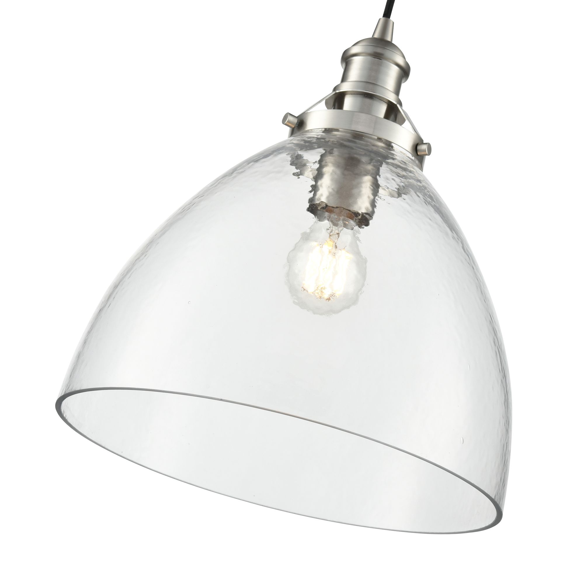 Image 3 Millennium Khrisa 1-Light 12.75" Brushed Nickel Pendant with Glass Shade more views