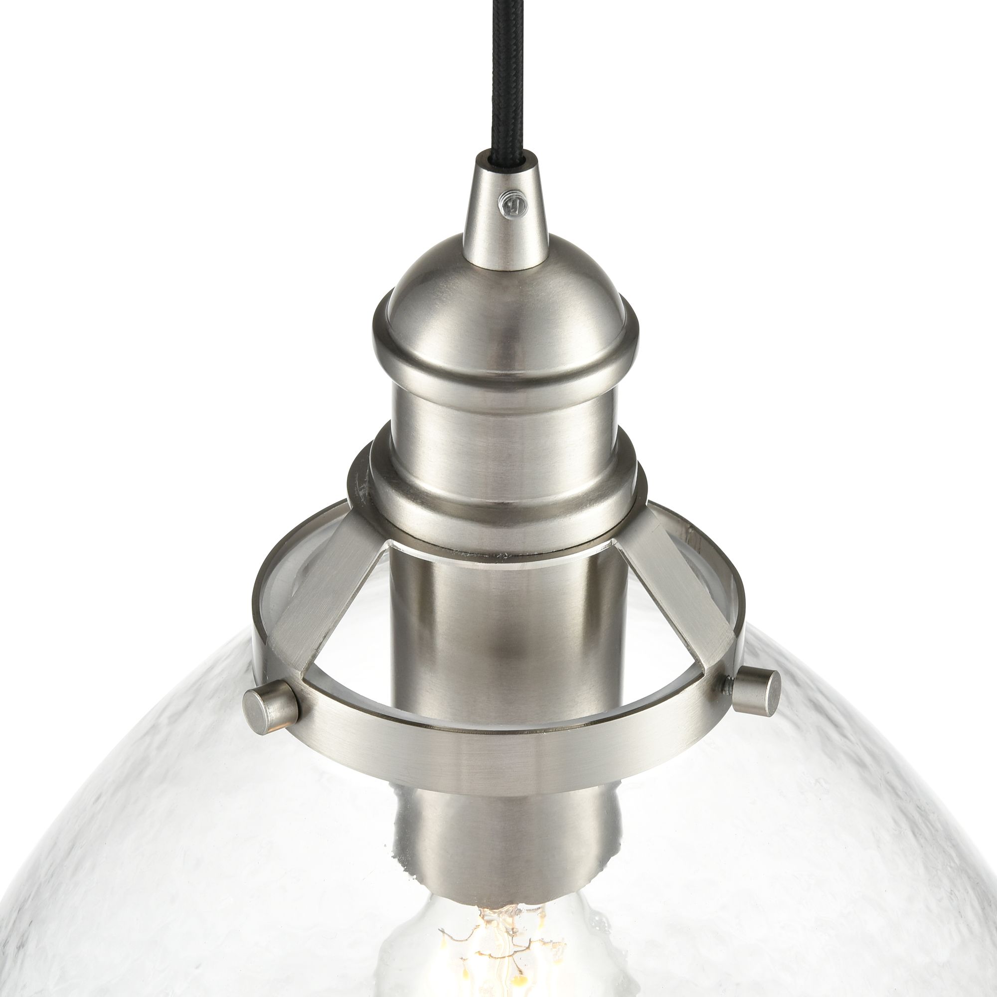 Image 4 Millennium Khrisa 1-Light 12.75" Brushed Nickel Pendant with Glass Shade more views