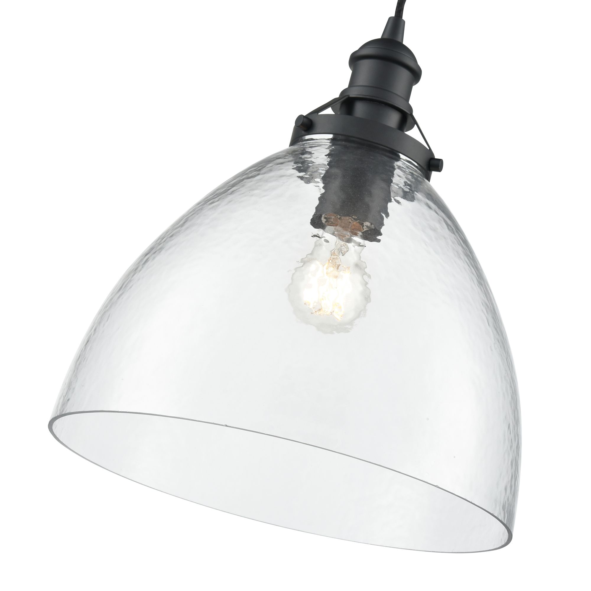 Image 3 Millennium Khrisa 1-Light 12.75" Matte Black Pendant with Glass Shade more views