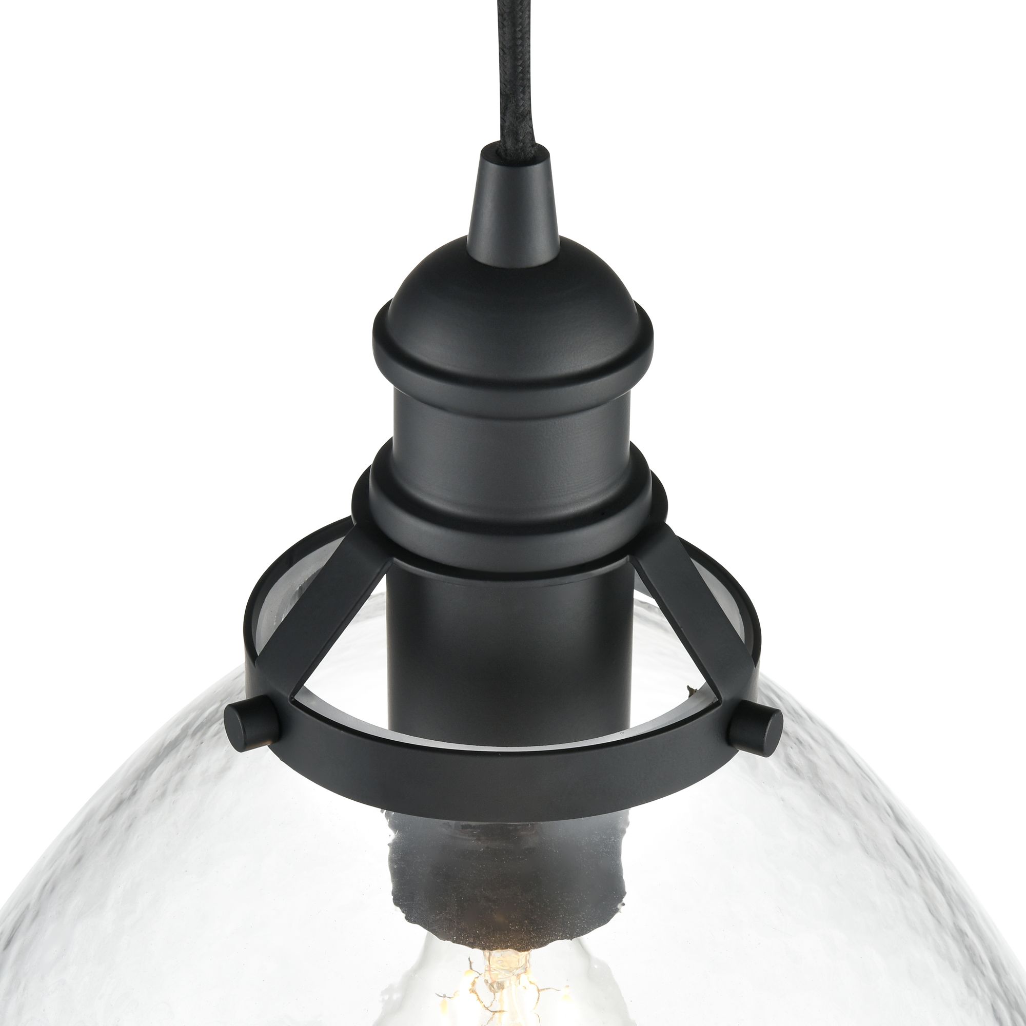 Image 4 Millennium Khrisa 1-Light 12.75" Matte Black Pendant with Glass Shade more views