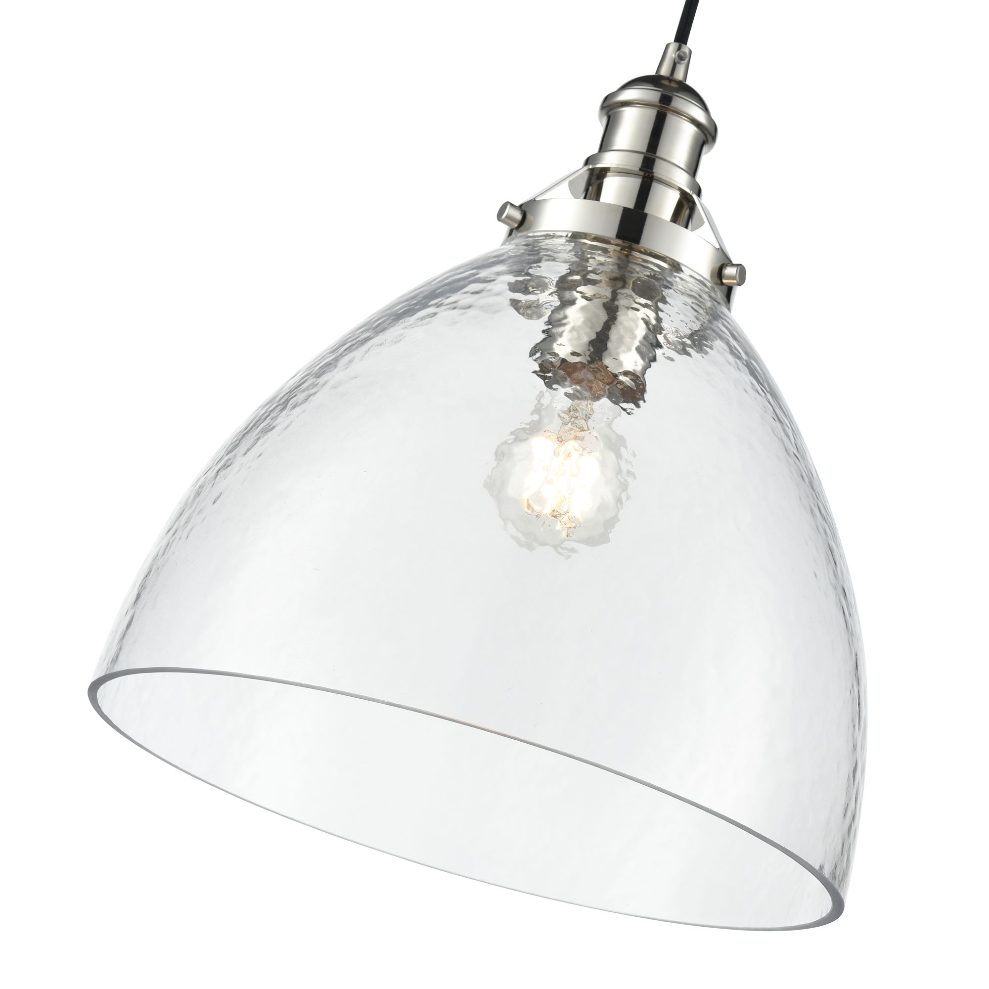 Image 3 Millennium Khrisa 1-Light 12.75" Polished Nickel Pendant with Glass Sh more views