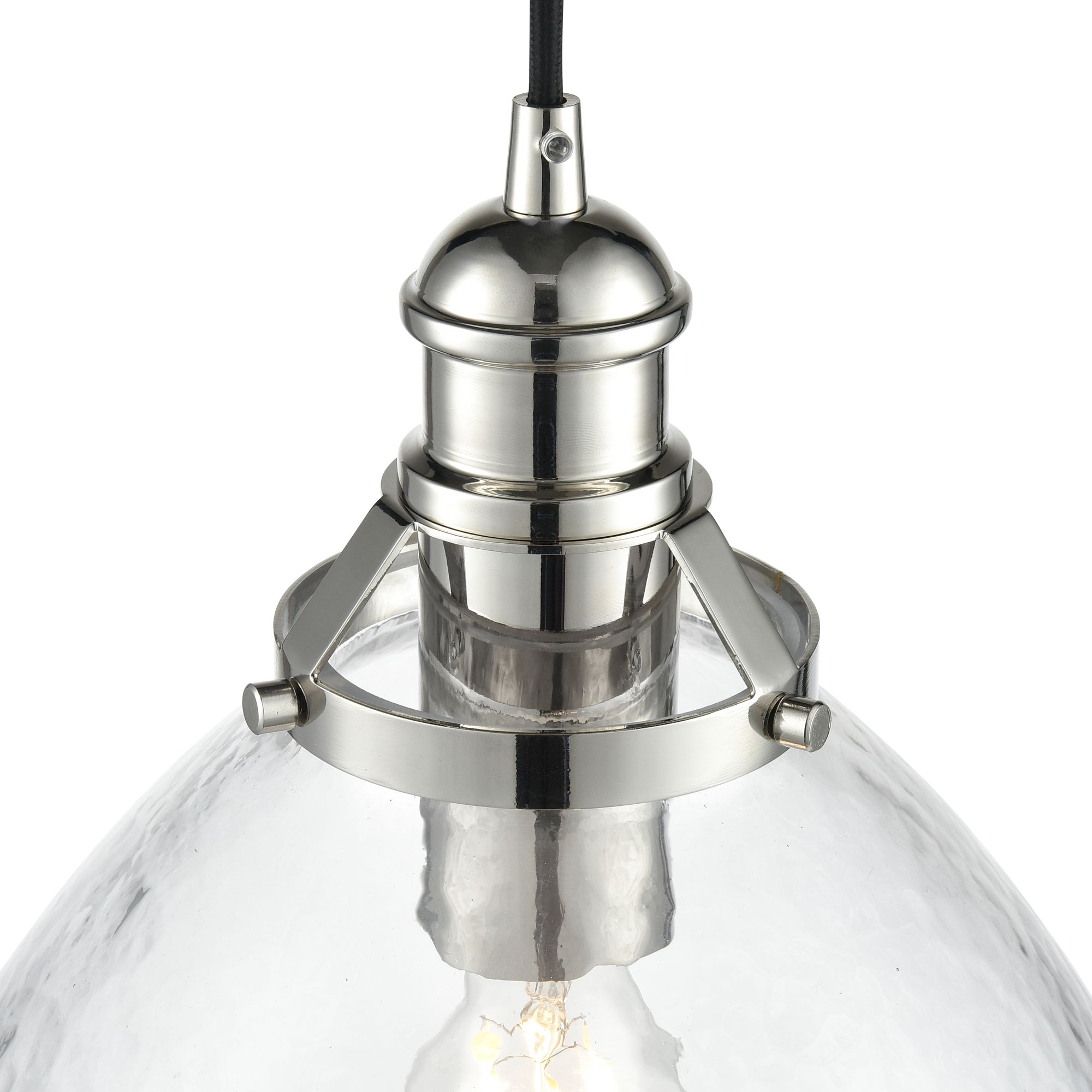 Image 4 Millennium Khrisa 1-Light 12.75" Polished Nickel Pendant with Glass Sh more views