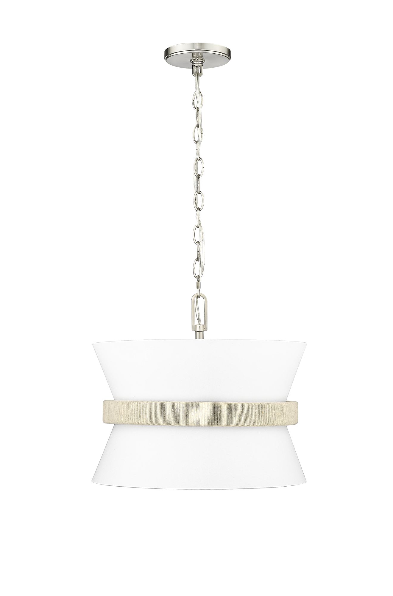 Image 2 Millennium Kimbry 3-Light 16.1" Brushed Nickel Pendant with Fabric Shade more views