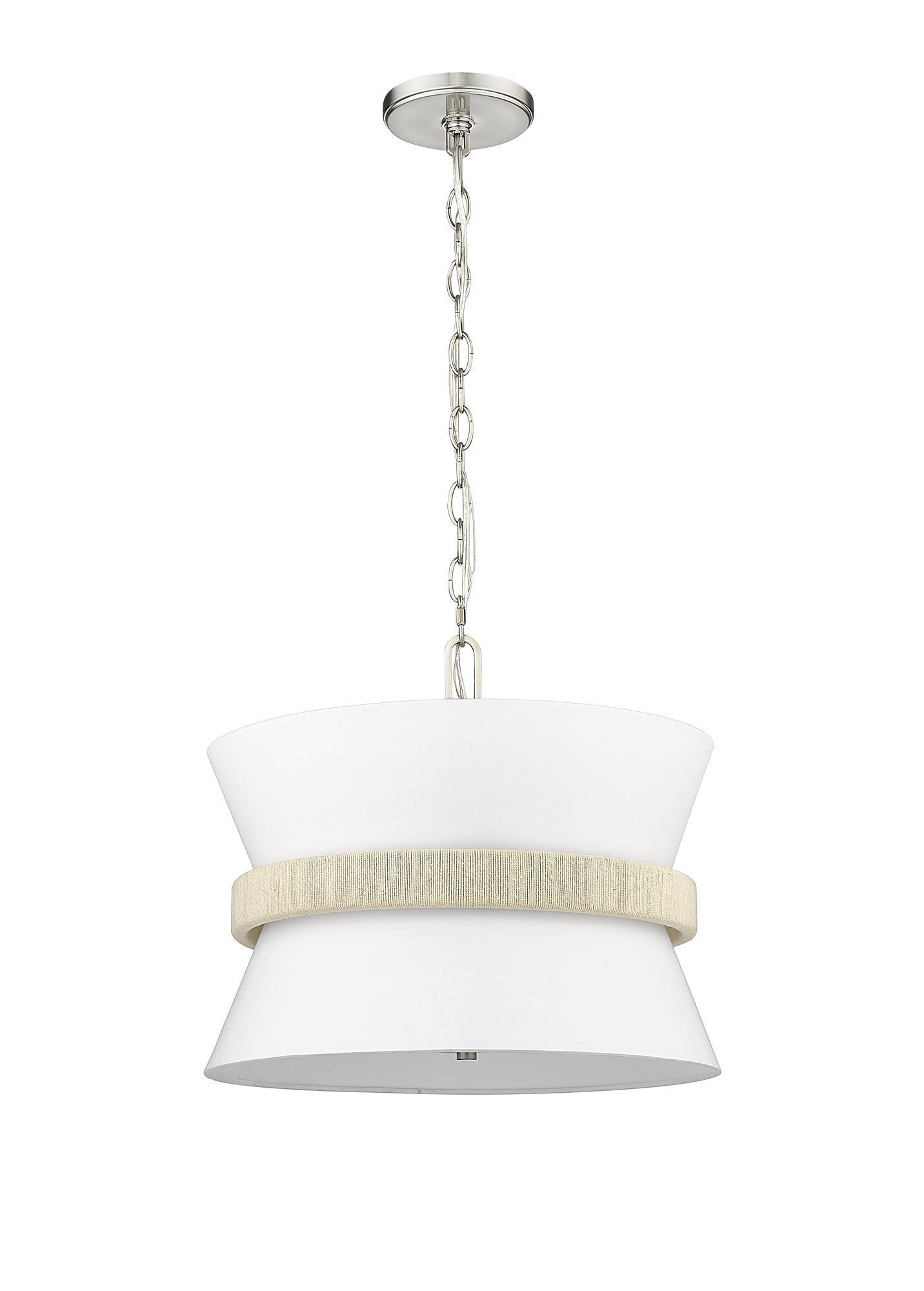 Image 3 Millennium Kimbry 3-Light 16.1" Brushed Nickel Pendant with Fabric Shade more views