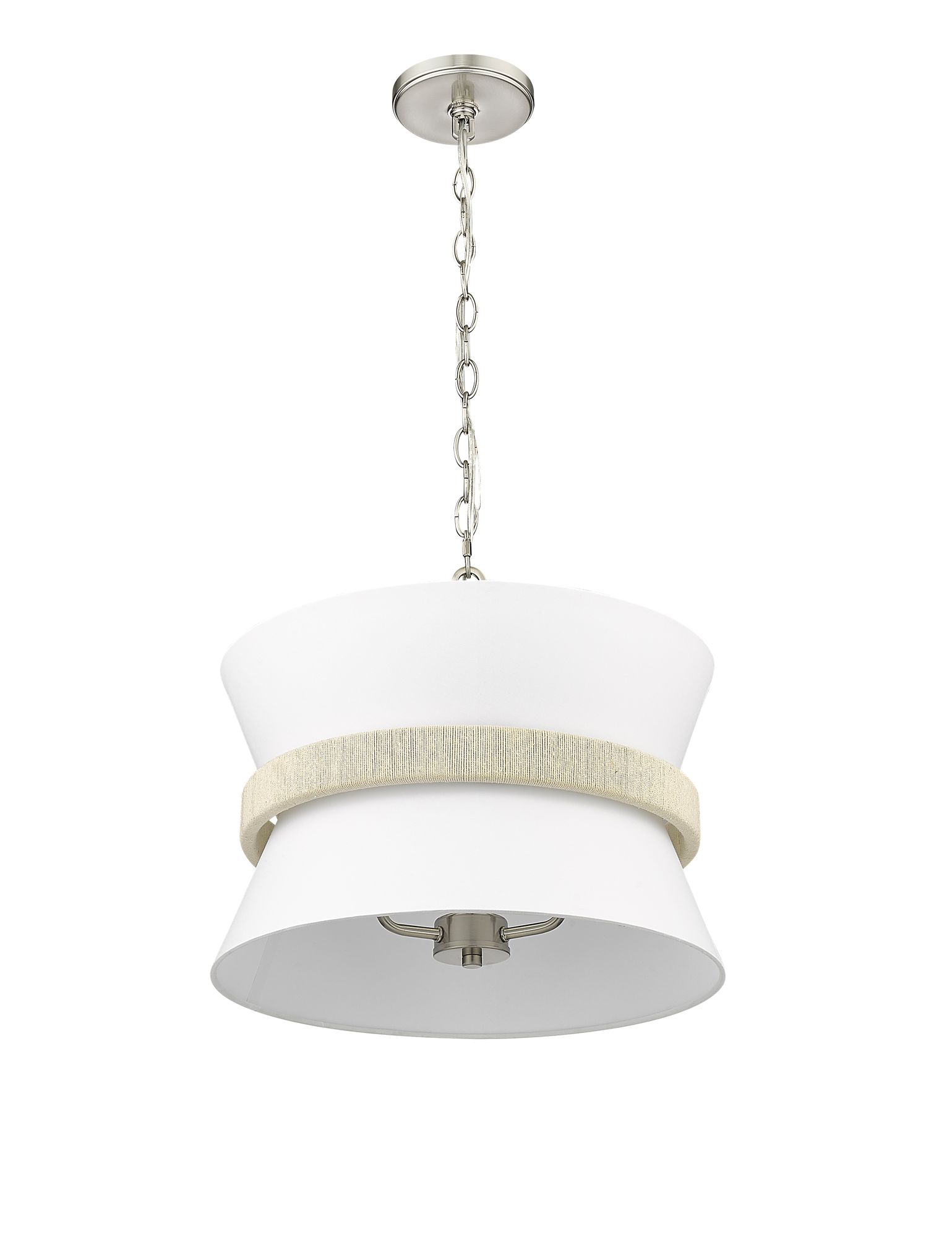 Image 4 Millennium Kimbry 3-Light 16.1" Brushed Nickel Pendant with Fabric Shade more views