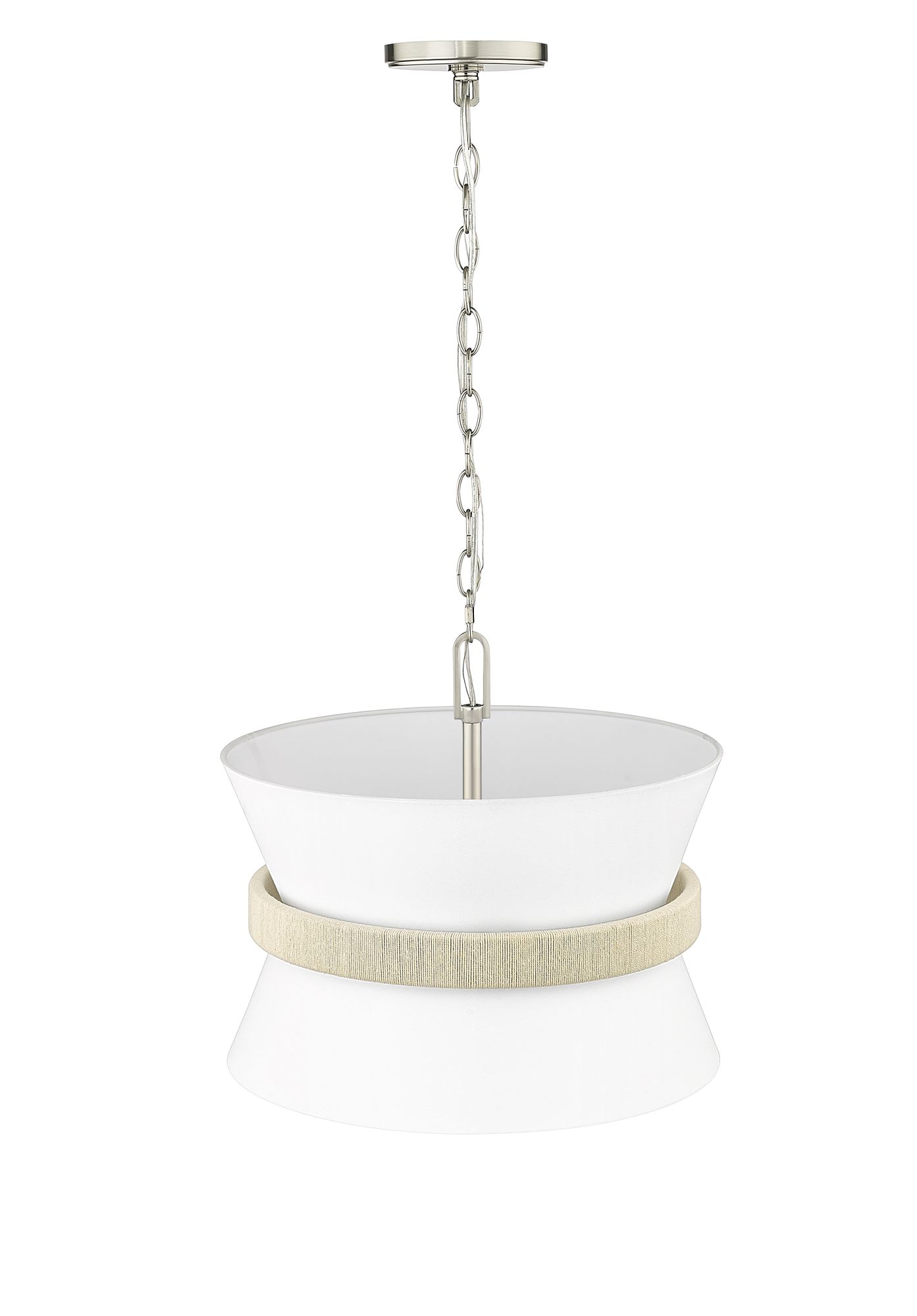 Image 5 Millennium Kimbry 3-Light 16.1" Brushed Nickel Pendant with Fabric Shade more views