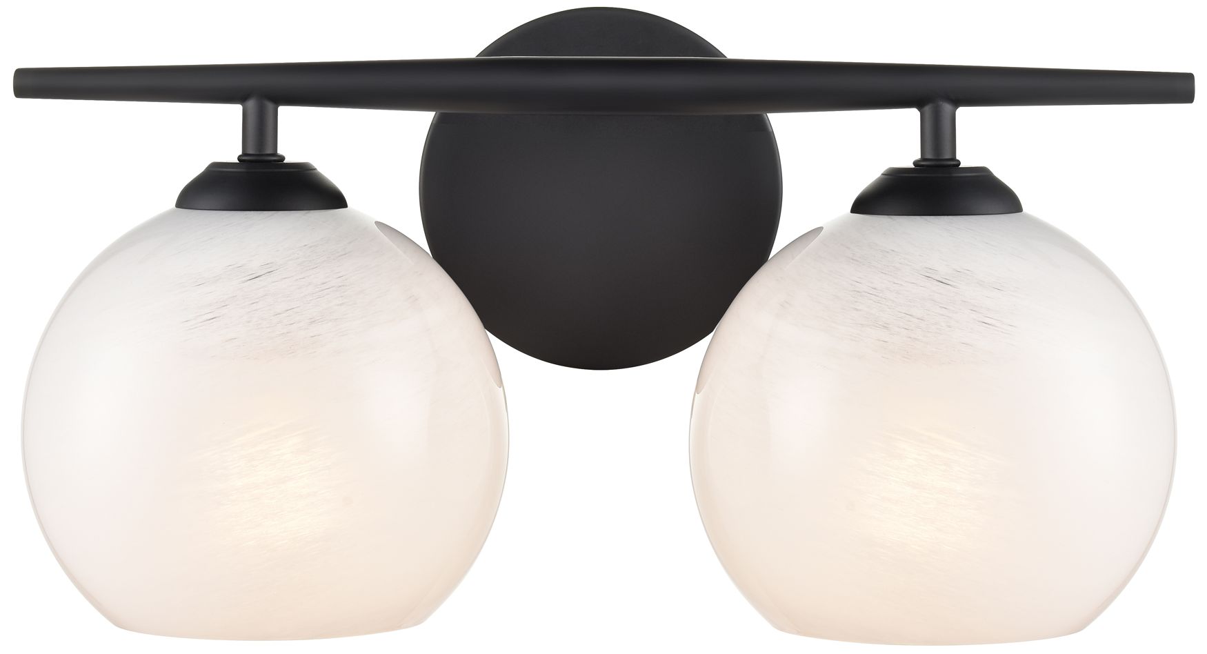 Image 2 Millennium Kimorra 2-Light 15.25" Matte Black Vanity Light with Glass Shade