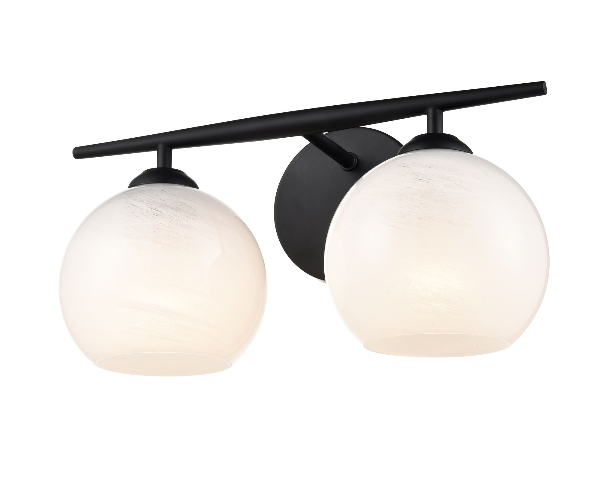 Image 3 Millennium Kimorra 2-Light 15.25" Matte Black Vanity Light with Glass Shade more views