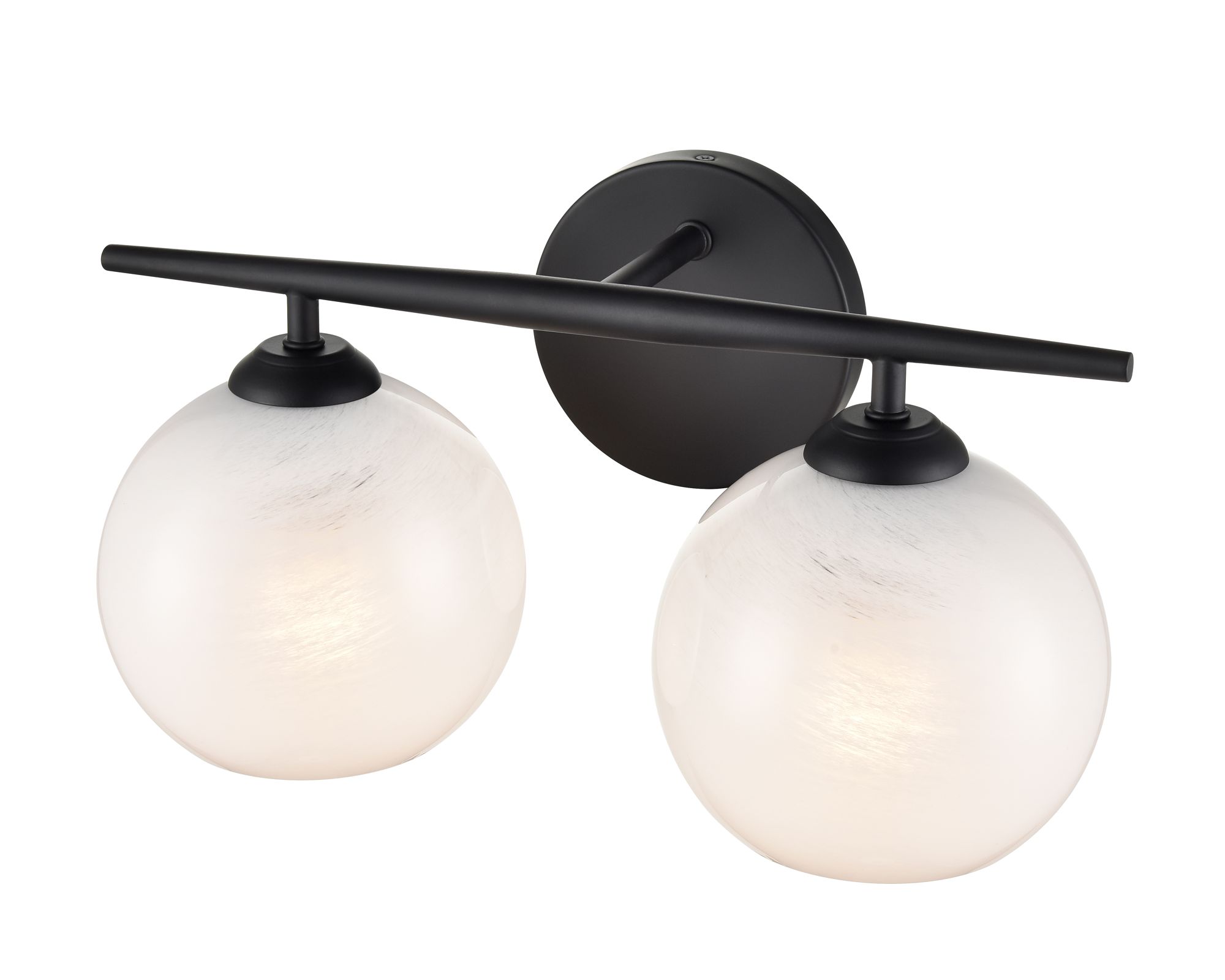 Image 4 Millennium Kimorra 2-Light 15.25" Matte Black Vanity Light with Glass Shade more views