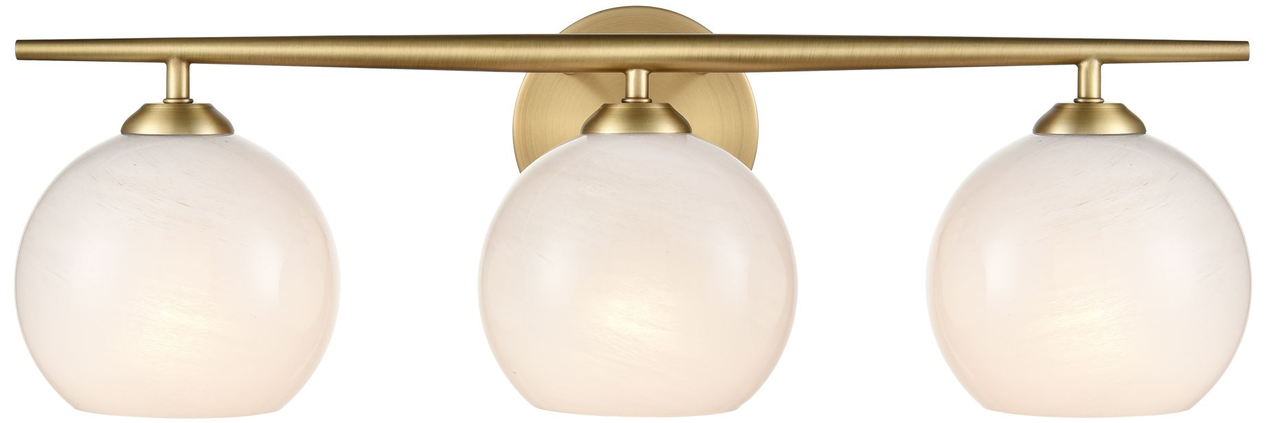 Image 2 Millennium Kimorra 3-Light 24" Vintage Brass Vanity Light with Glass Shade