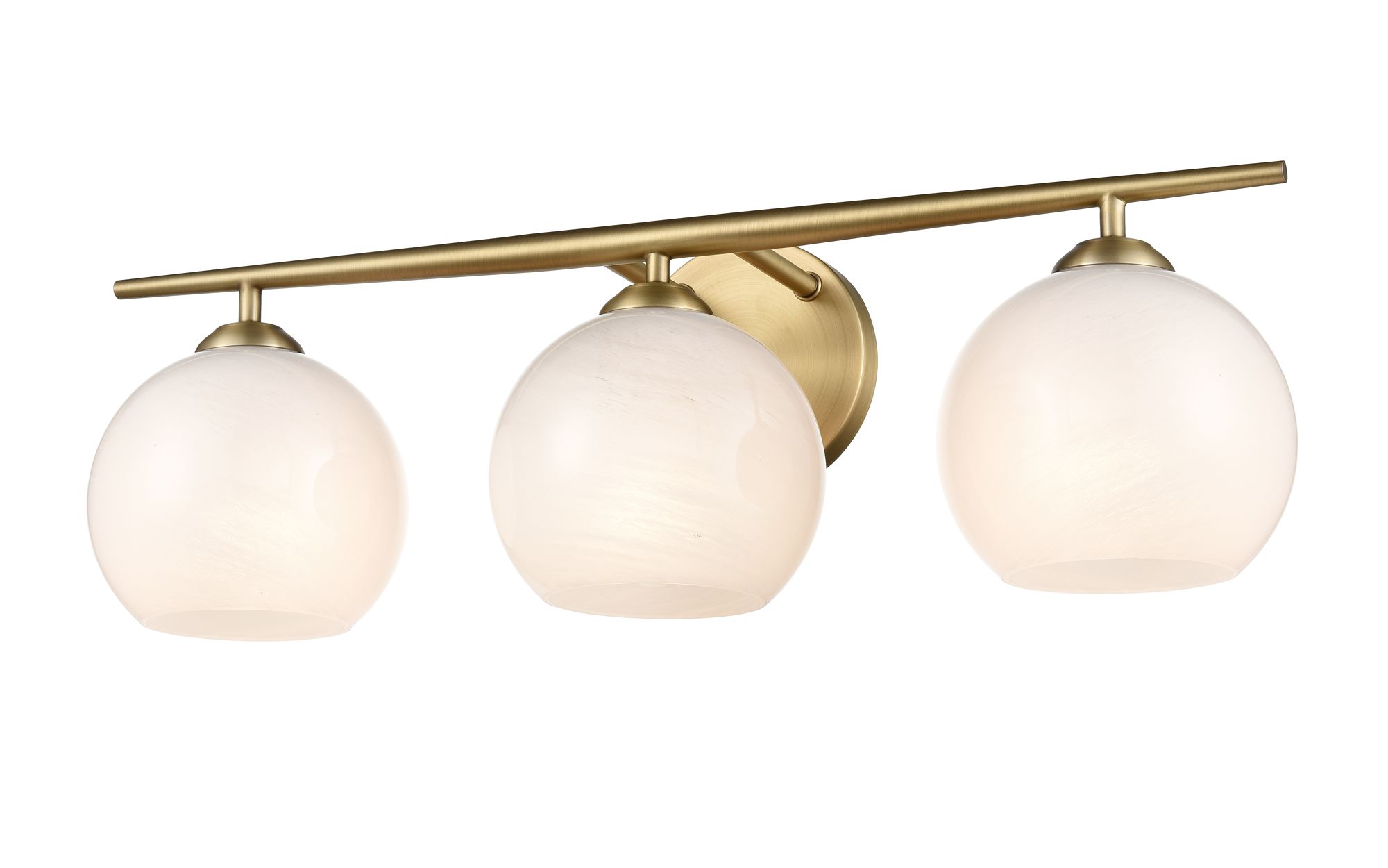 Image 3 Millennium Kimorra 3-Light 24" Vintage Brass Vanity Light with Glass Shade more views