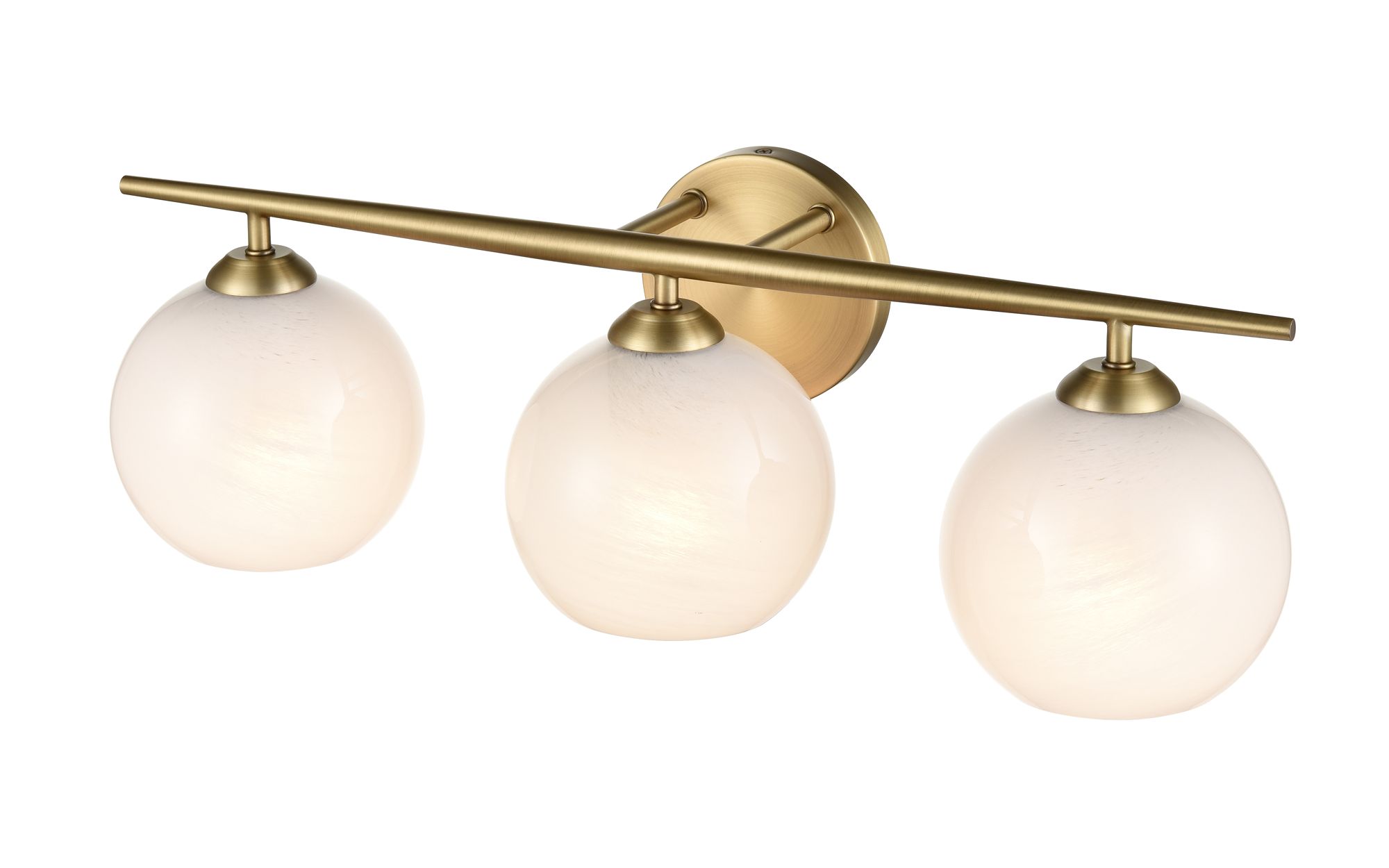Image 4 Millennium Kimorra 3-Light 24" Vintage Brass Vanity Light with Glass Shade more views