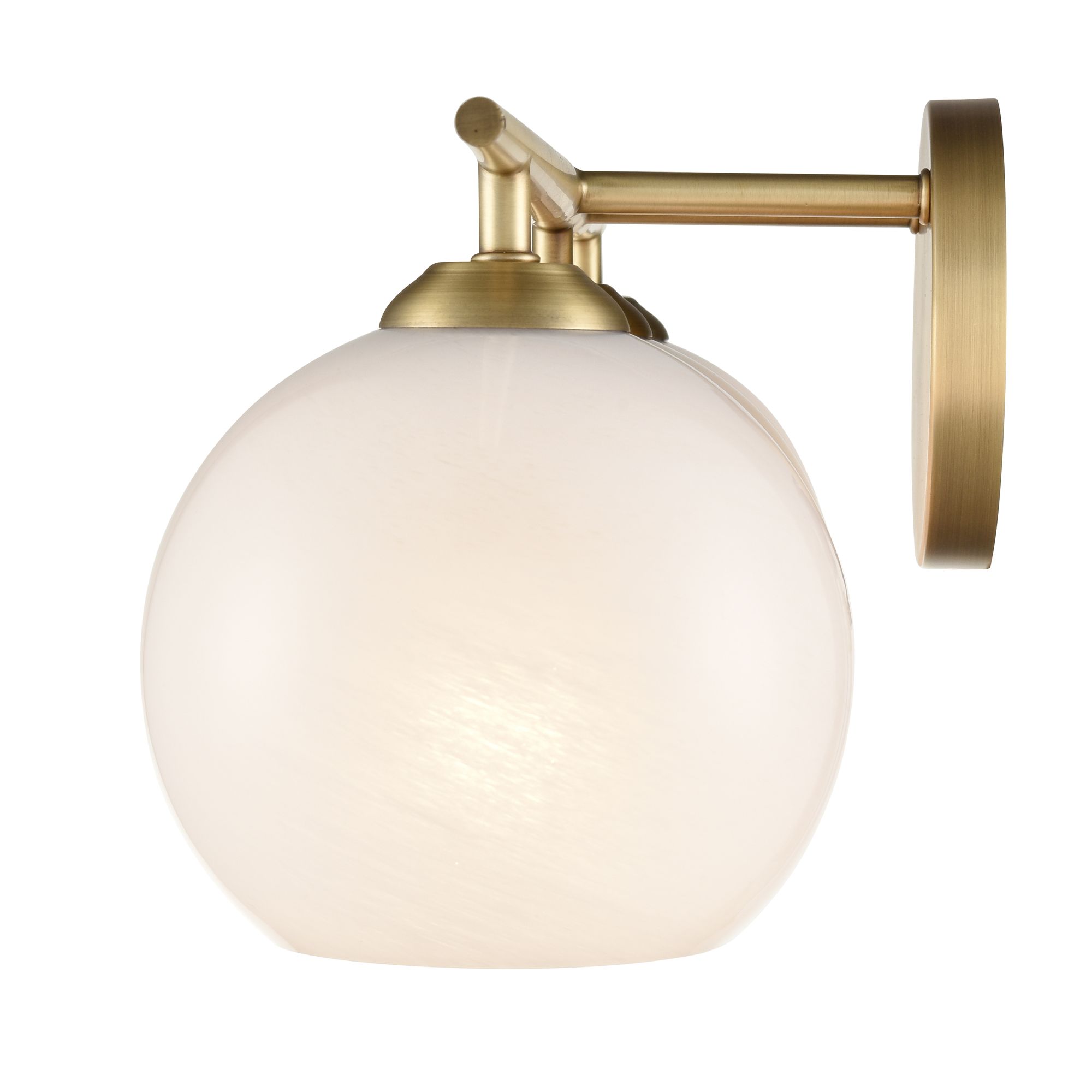 Image 5 Millennium Kimorra 3-Light 24" Vintage Brass Vanity Light with Glass Shade more views