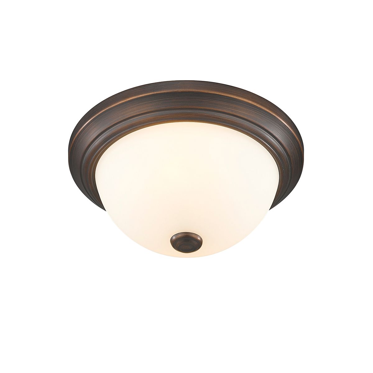 Image 2 Millennium Kipson 2-Light 11" Rubbed Bronze Flush Mount with Glass Shade more views