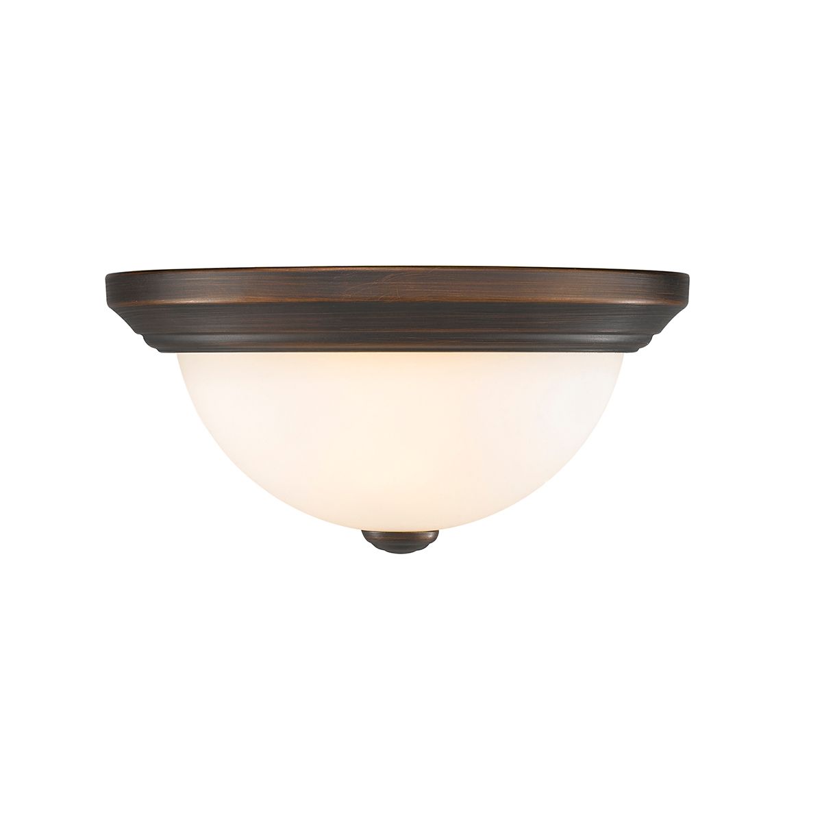 Image 3 Millennium Kipson 2-Light 11" Rubbed Bronze Flush Mount with Glass Shade more views