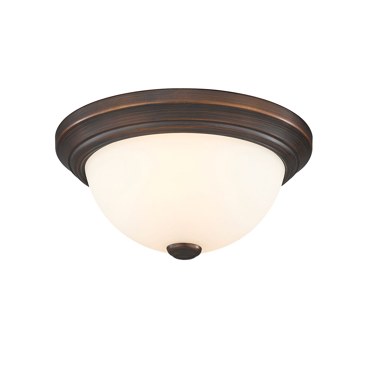 Image 4 Millennium Kipson 2-Light 11" Rubbed Bronze Flush Mount with Glass Shade more views