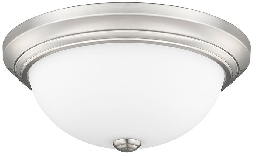 Millennium Kipson 2-Light 13" Brushed Nickel Flush Mount with Glass Shade