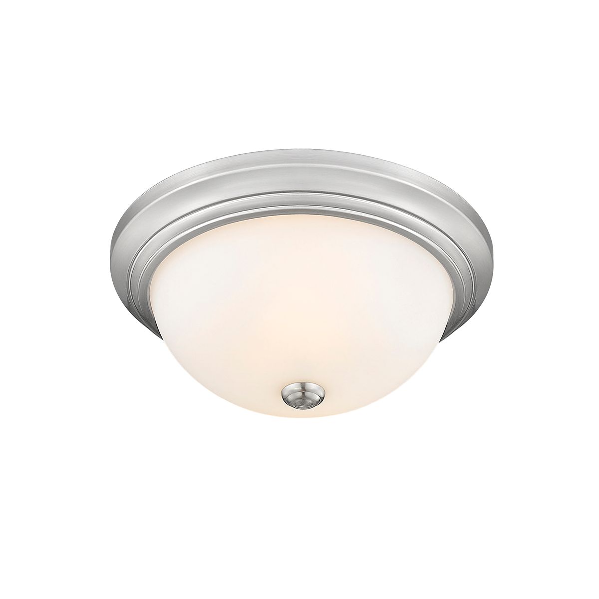 Image 2 Millennium Kipson 2-Light 13" Brushed Nickel Flush Mount with Glass Shade more views