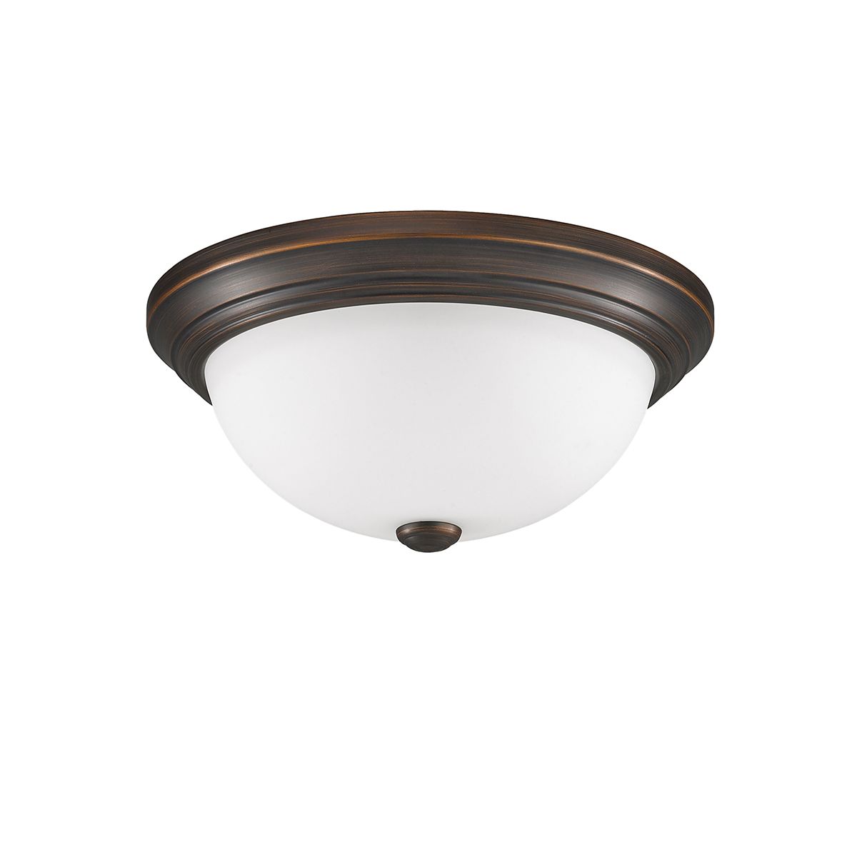 Image 2 Millennium Kipson 2-Light 13" Rubbed Bronze Flush Mount with Glass Shade more views