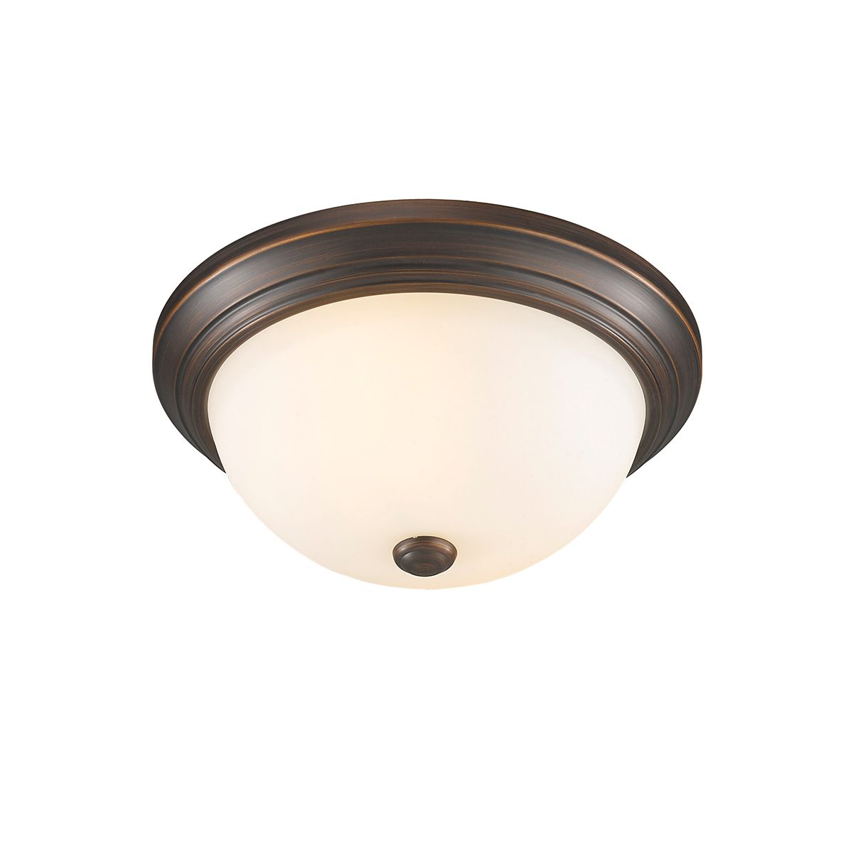 Image 3 Millennium Kipson 2-Light 13" Rubbed Bronze Flush Mount with Glass Shade more views